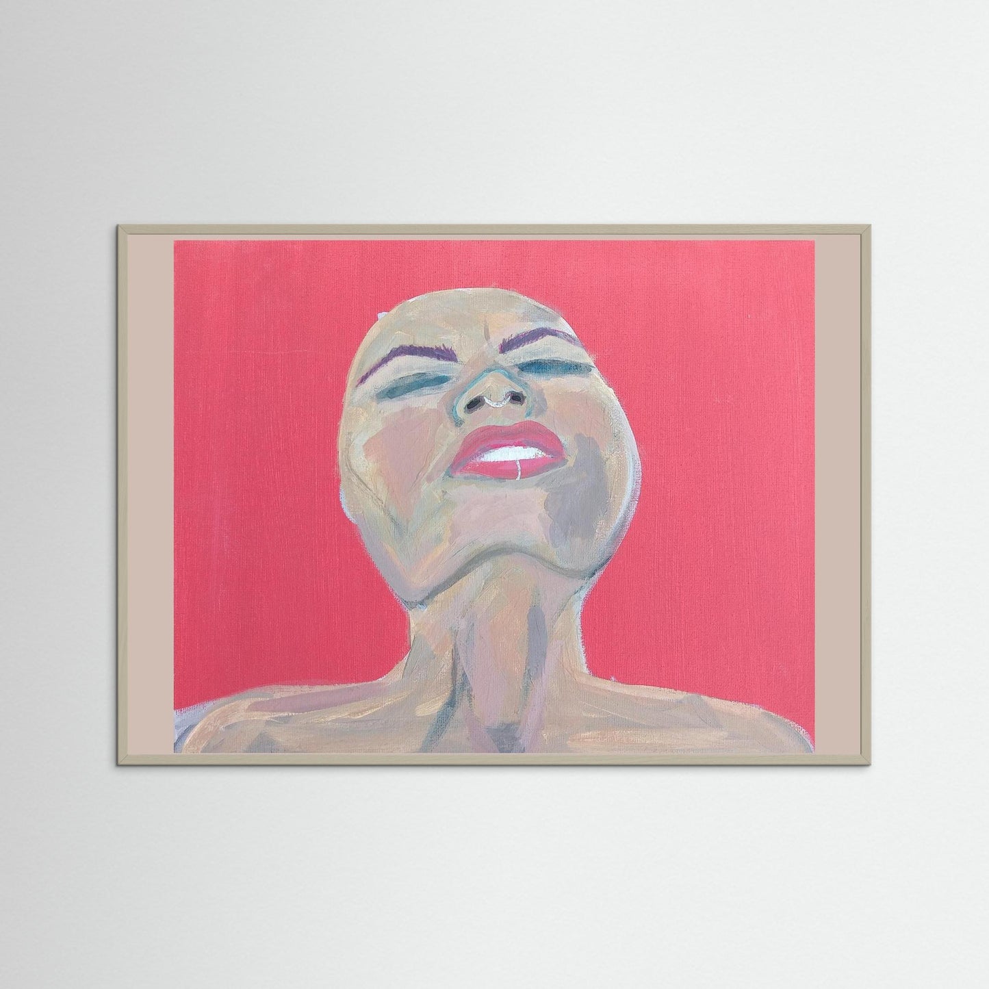 "Freud's Repressed Urges" Emotional Paper Print – Modern Acrylic Painting Wall Art