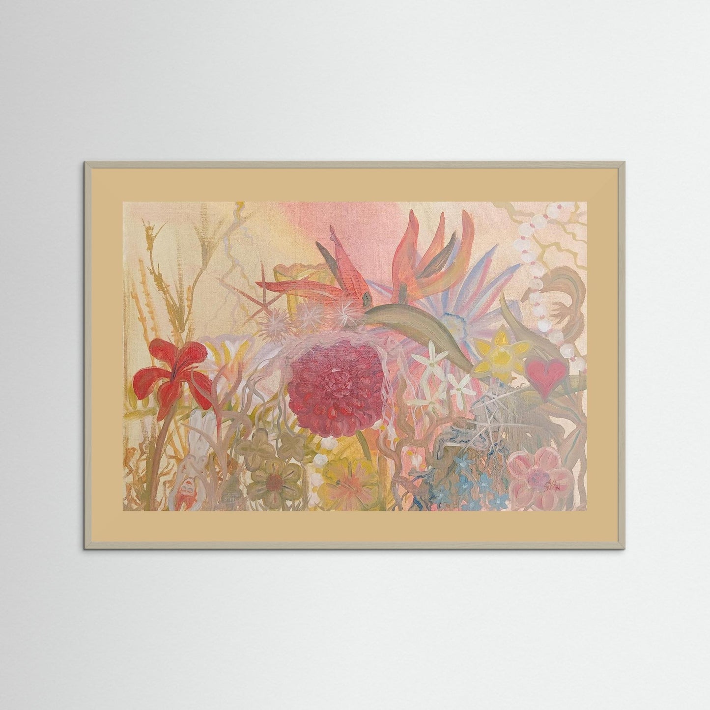 "In Touch With Reality" Floral Paper Print – Modern Oil Painting Wall Art