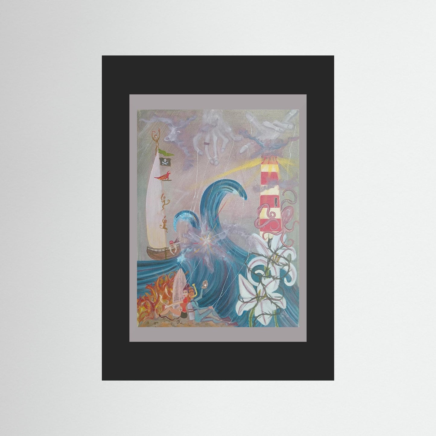 "Emily Michelle" Paper Print – Modern Surreal Oil Painting Wall Art