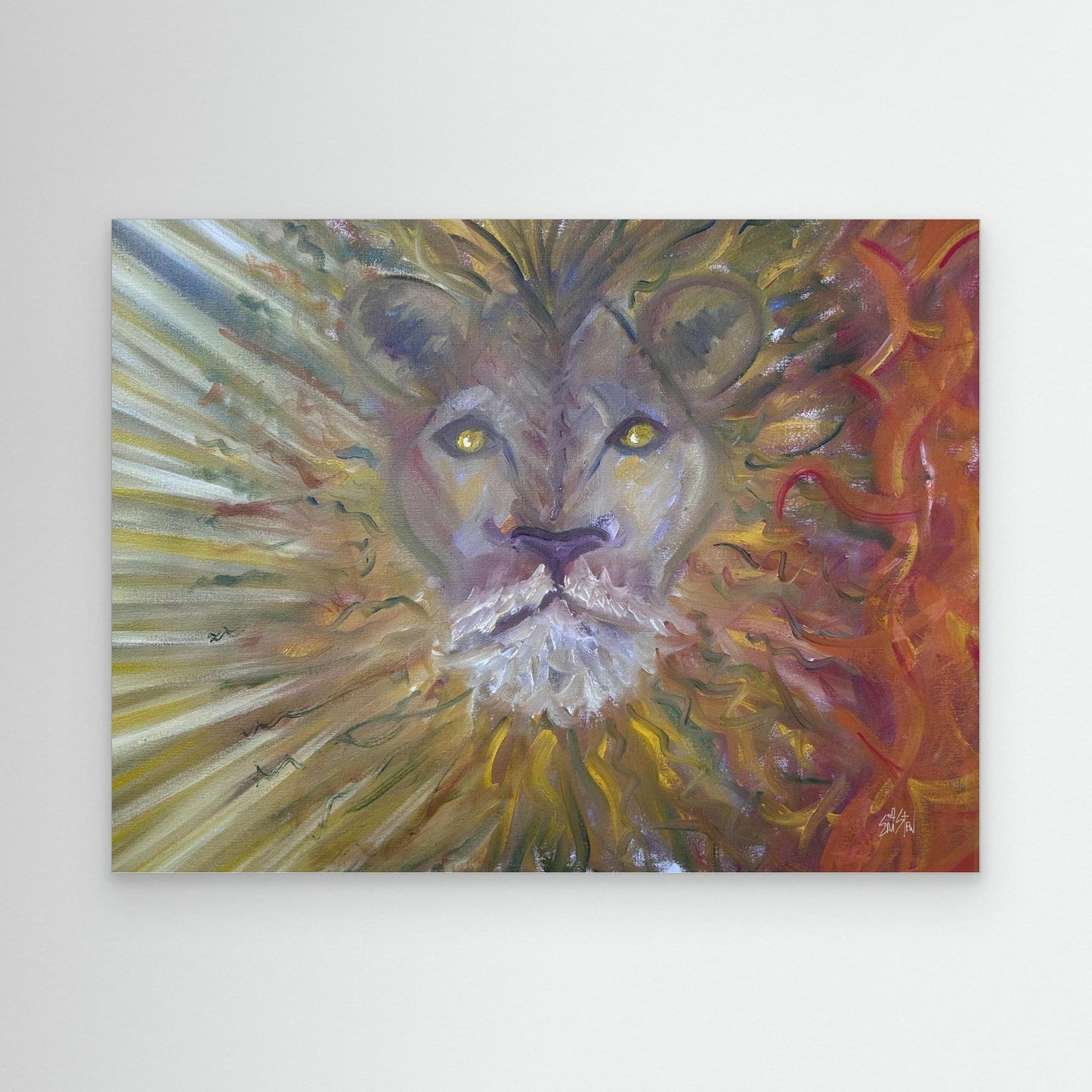 "Lionsgate SUN:FIRE" Canvas Print – Modern Expressionist Oil Painting Wall Art
