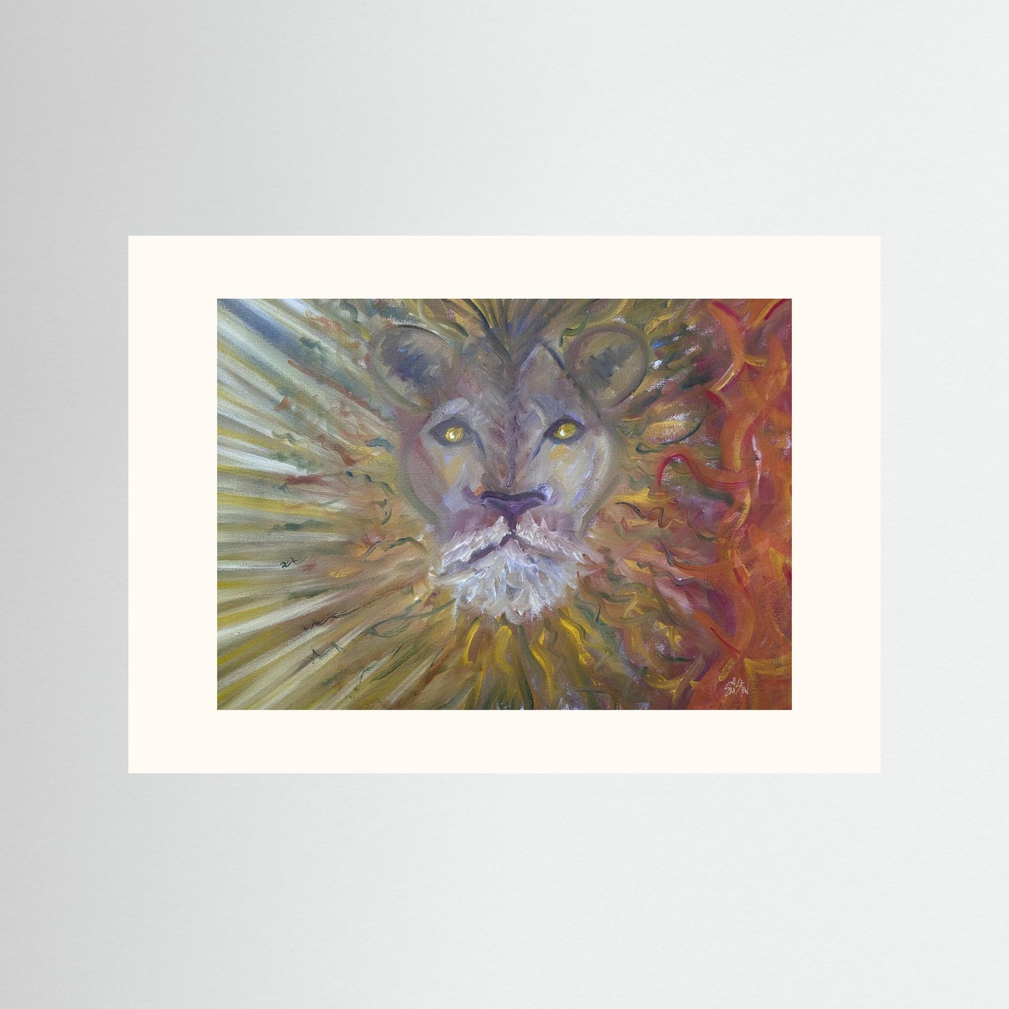 "Lionsgate SUN:FIRE" Paper Print – Modern Expressionist Oil Painting Wall Art