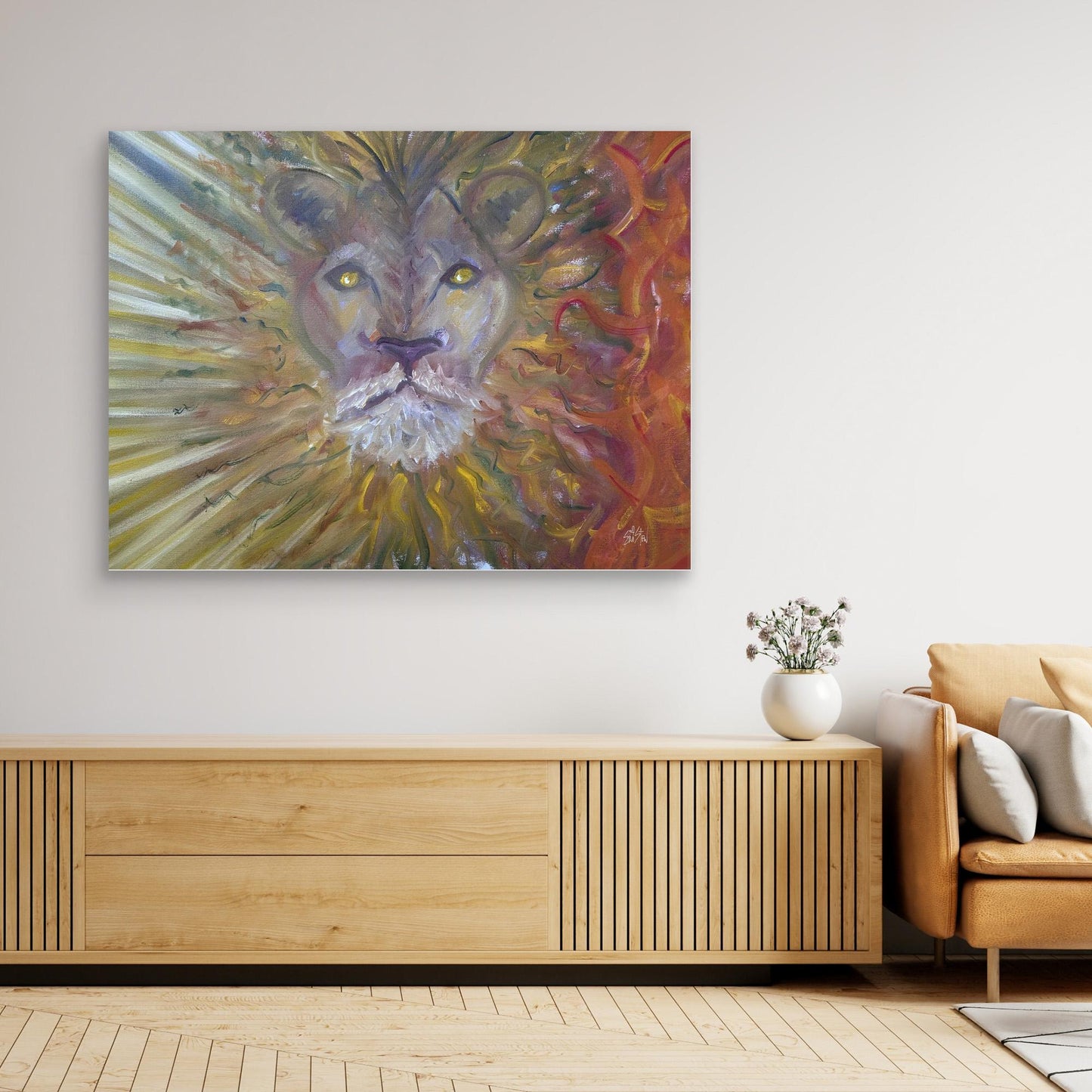 "Lionsgate SUN:FIRE" Canvas Print – Modern Expressionist Oil Painting Wall Art