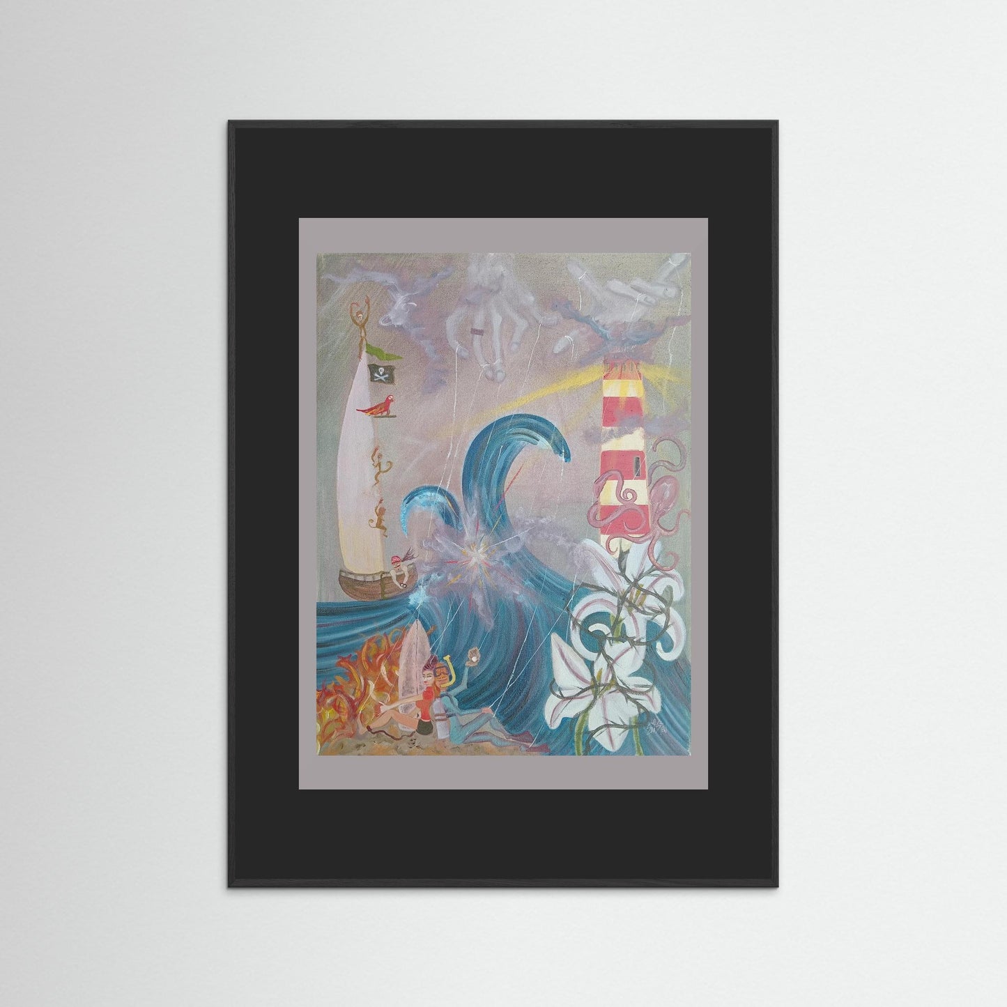 "Emily Michelle" Paper Print – Modern Surreal Oil Painting Wall Art