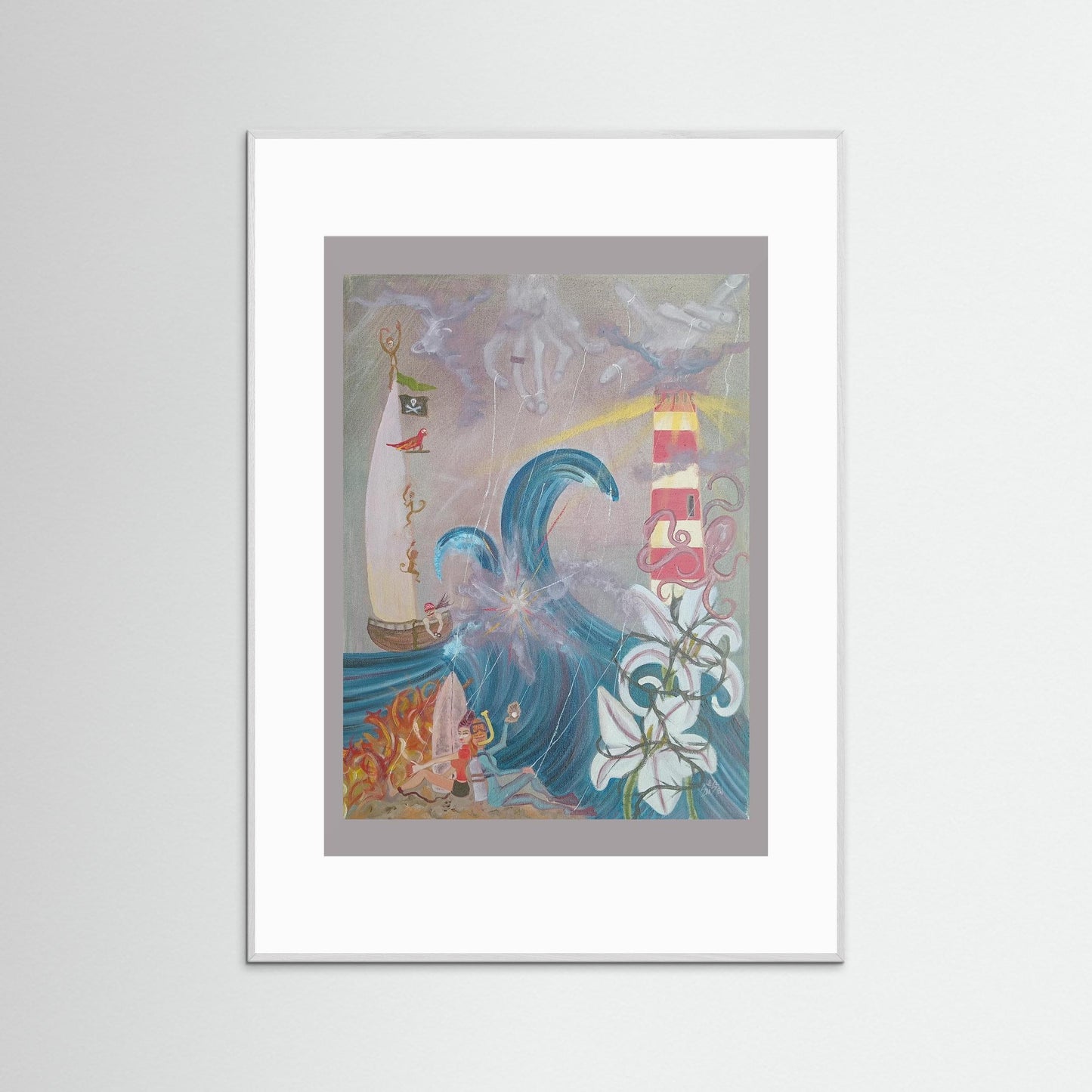 "Emily Michelle" Paper Print – Modern Surreal Oil Painting Wall Art