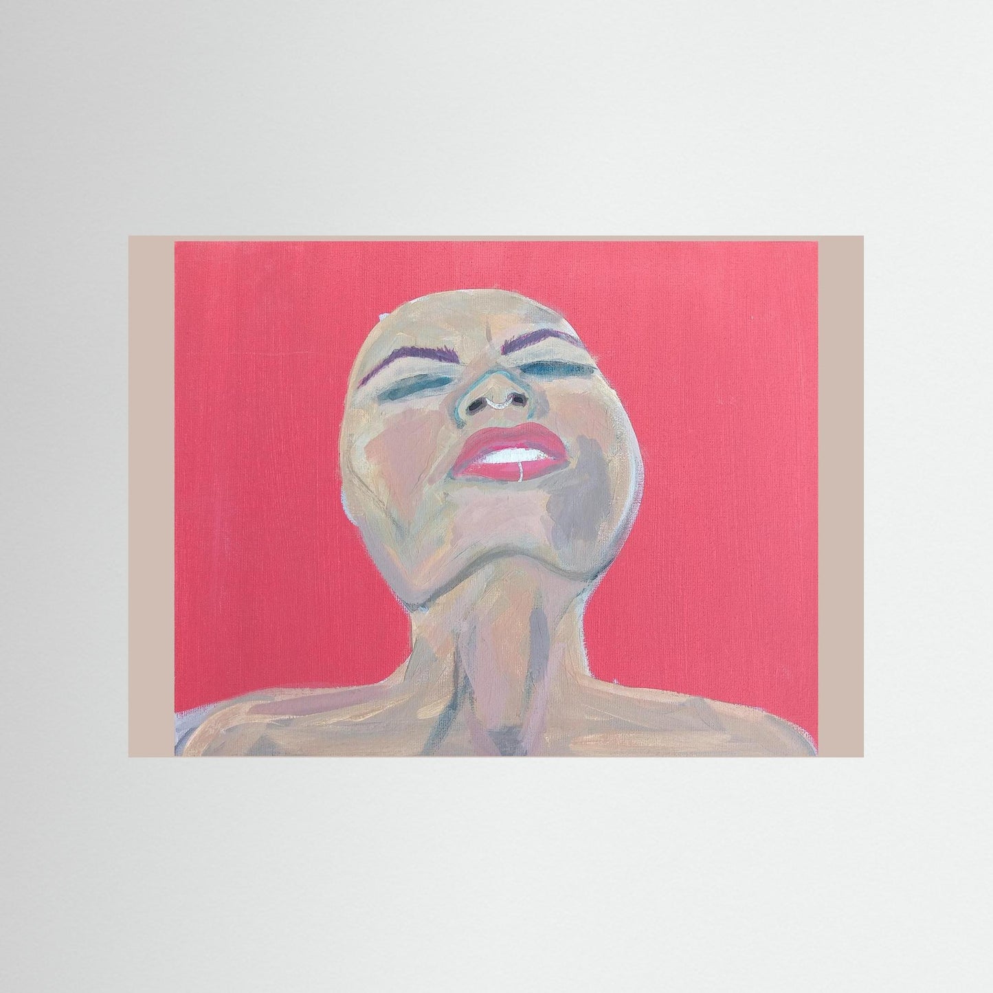 "Freud's Repressed Urges" Emotional Paper Print – Modern Acrylic Painting Wall Art