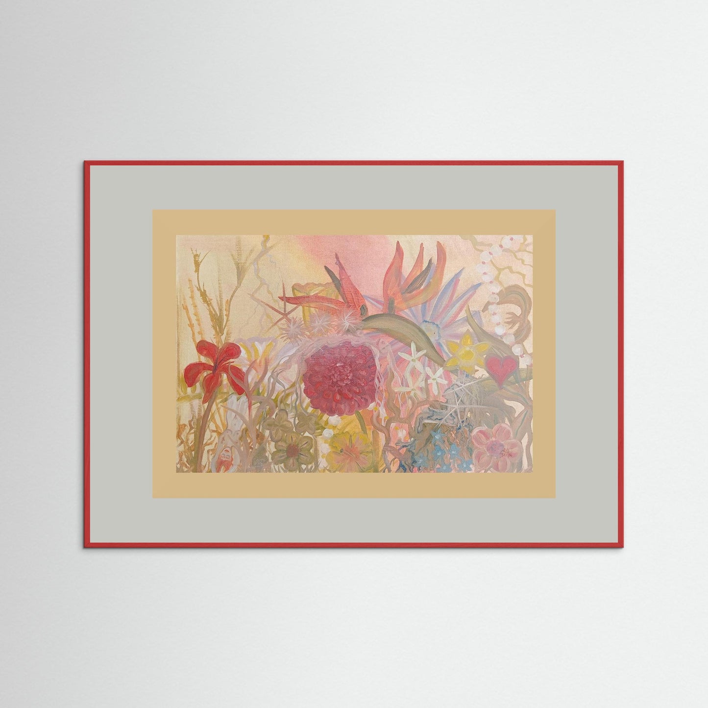 "In Touch With Reality" Floral Paper Print – Modern Oil Painting Wall Art