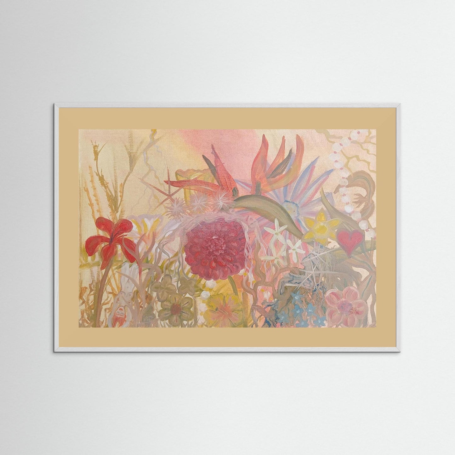 "In Touch With Reality" Floral Paper Print – Modern Oil Painting Wall Art