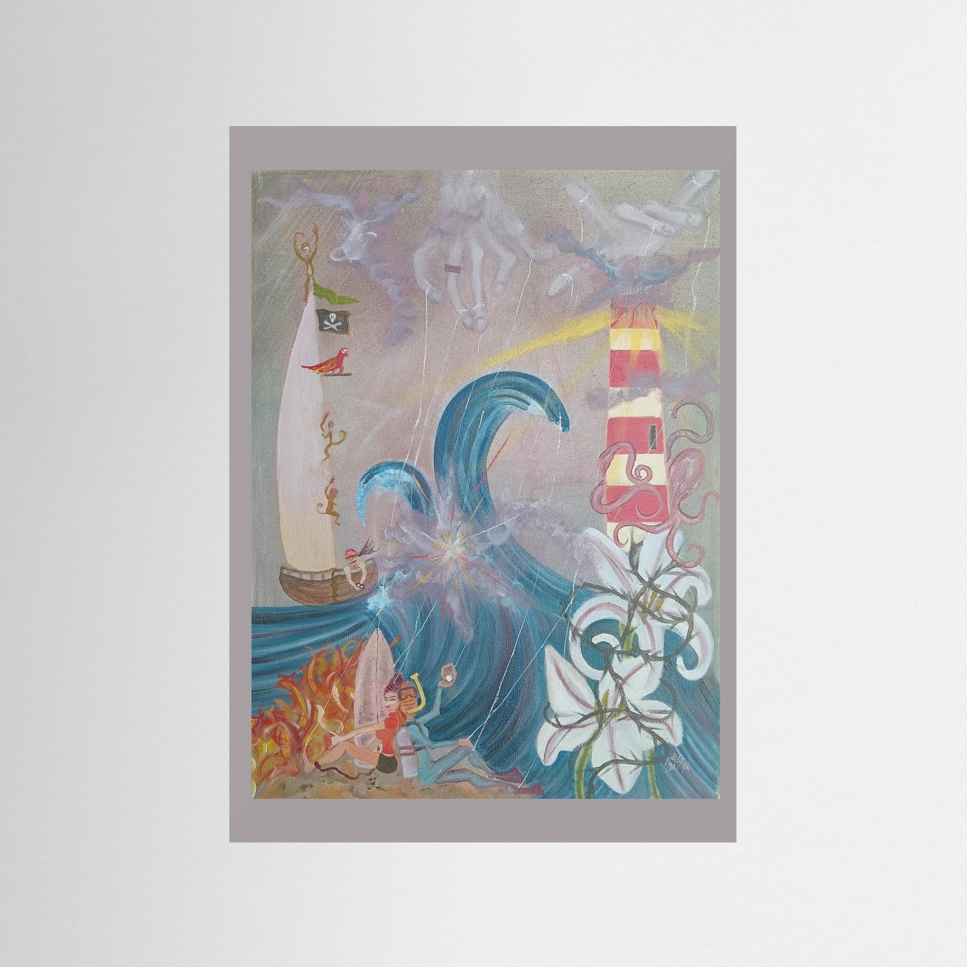 "Emily Michelle" Paper Print – Modern Surreal Oil Painting Wall Art