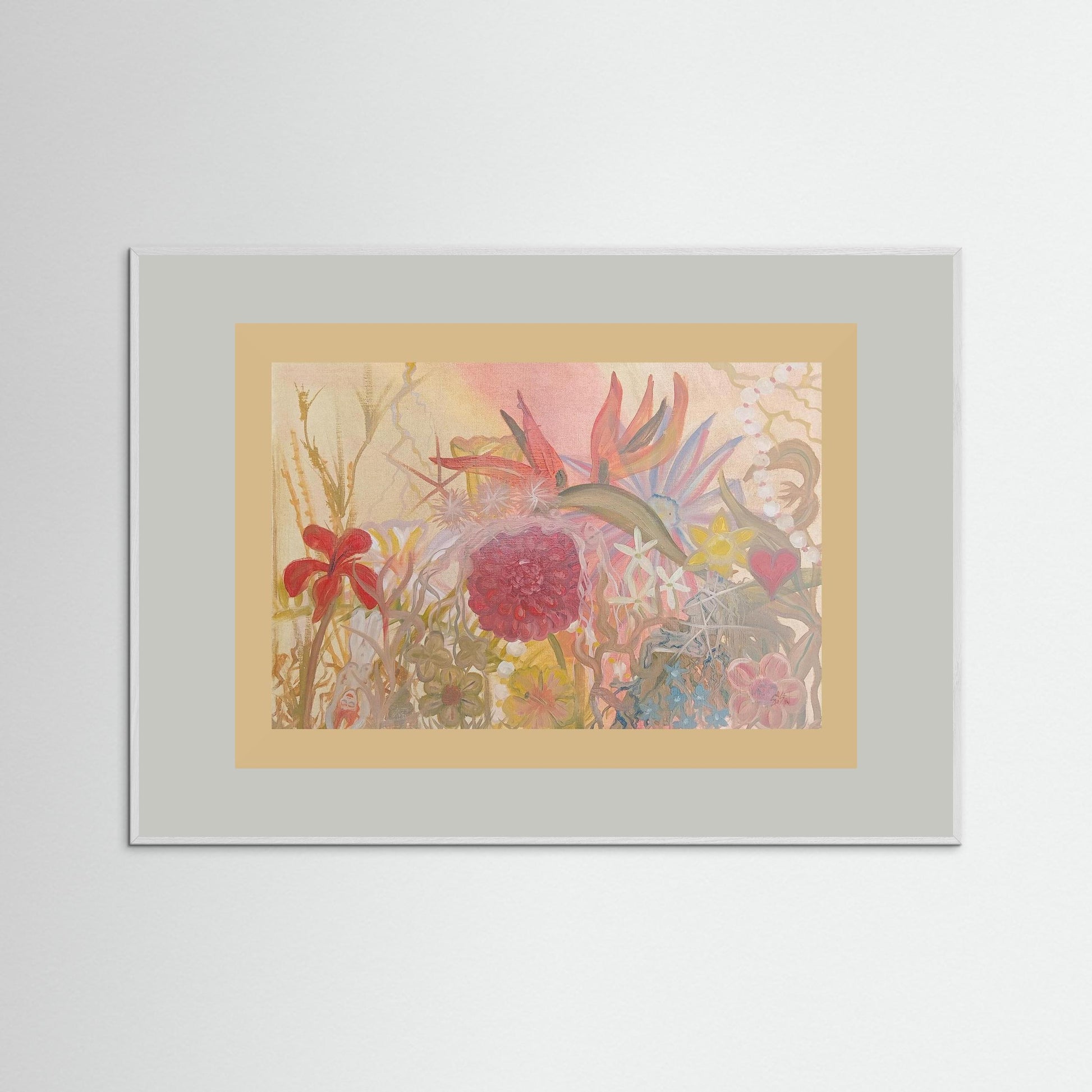 "In Touch With Reality" Floral Paper Print – Modern Oil Painting Wall Art