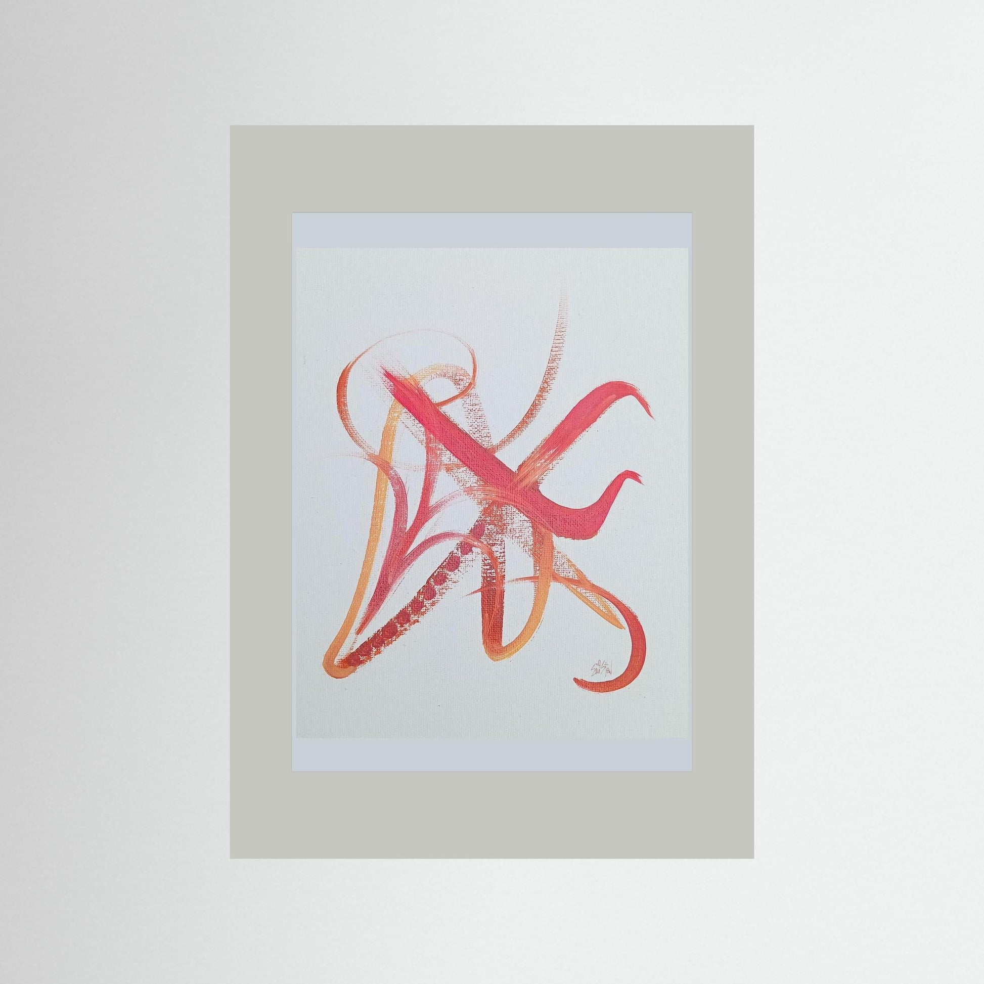 "Asian Inspiration" Paper Print – Modern Minimal Strokes Oil Painting Wall Art