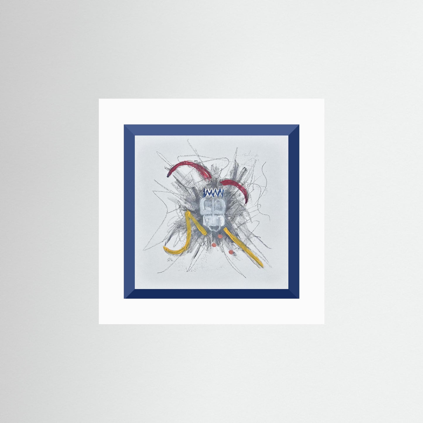 "Untitled" Jester Paper Print – Modern Expressionist Mixed Media Painting Wall Art