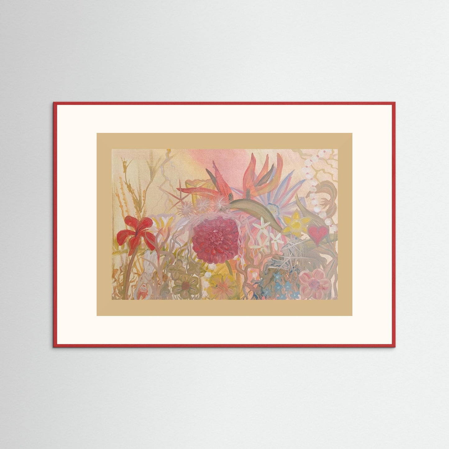 "In Touch With Reality" Floral Paper Print – Modern Oil Painting Wall Art