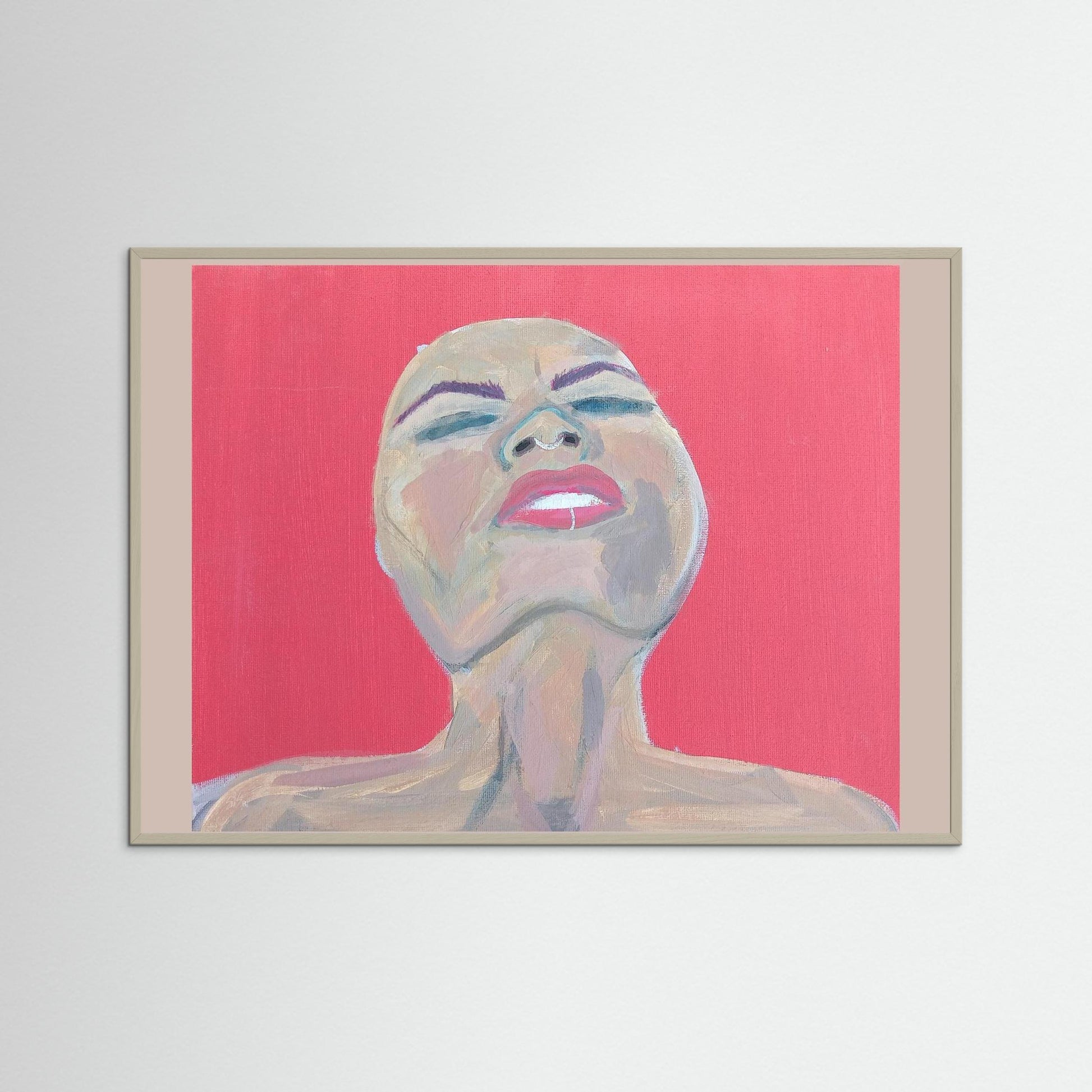 "Freud's Repressed Urges" Emotional Paper Print – Modern Acrylic Painting Wall Art