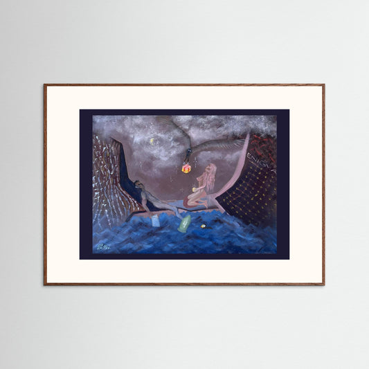 "Ocean" Scene Paper Print – Modern Surreal Oil Painting Wall Art