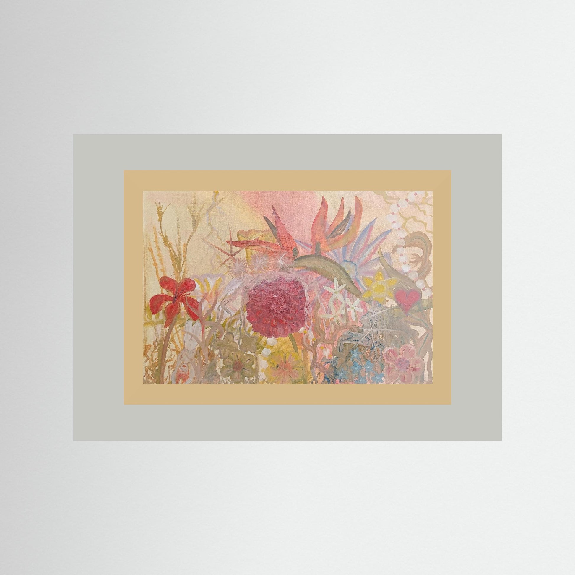 "In Touch With Reality" Floral Paper Print – Modern Oil Painting Wall Art