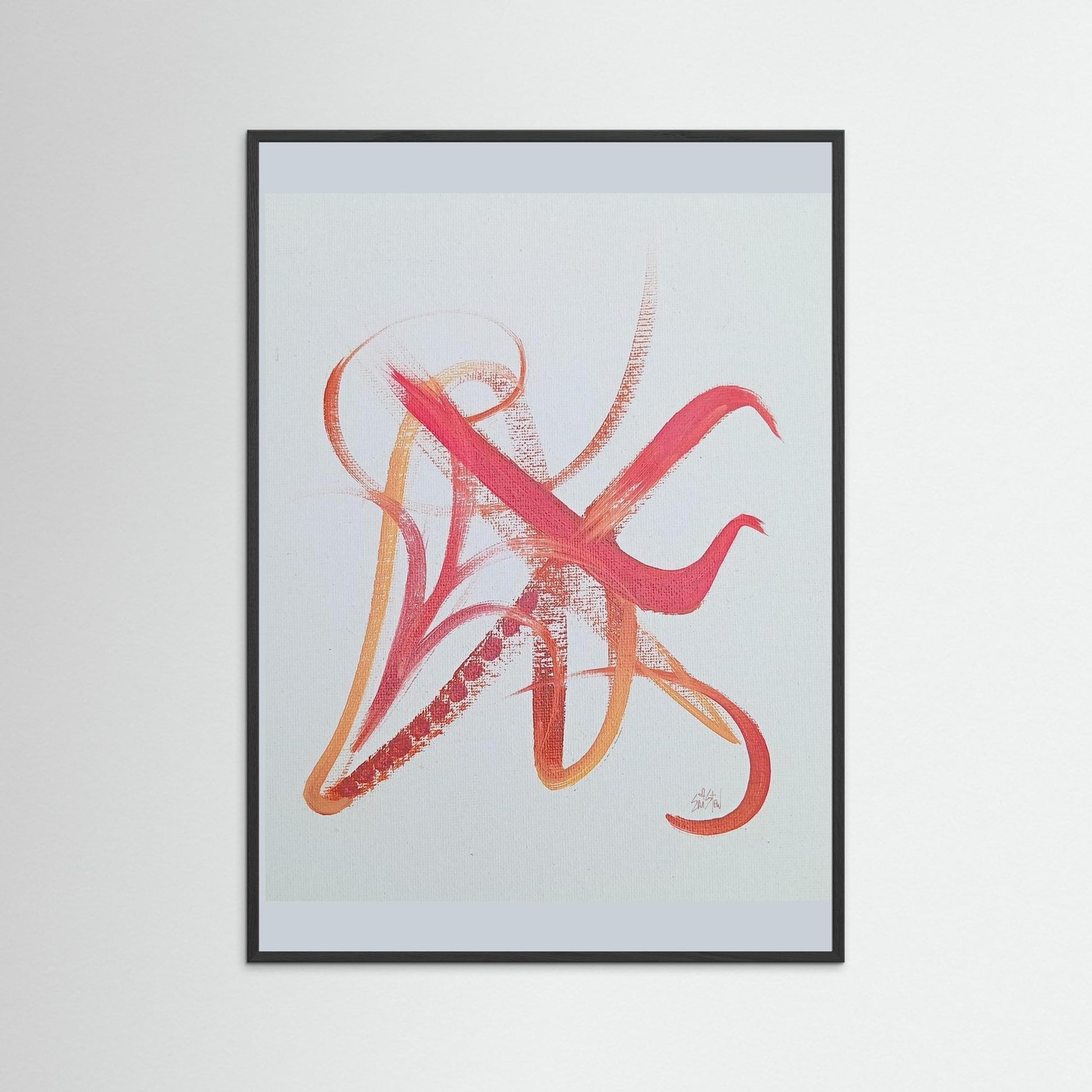 "Asian Inspiration" Paper Print – Modern Minimal Strokes Oil Painting Wall Art