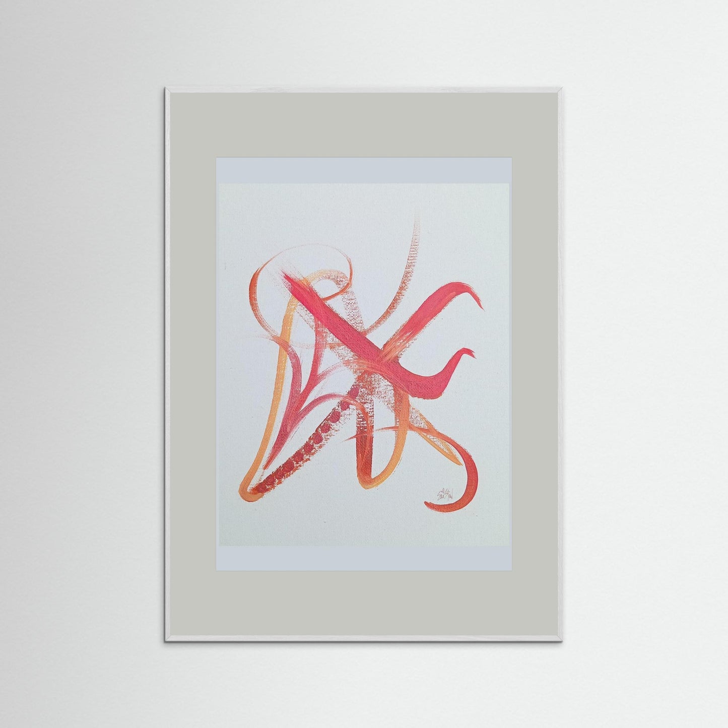 "Asian Inspiration" Paper Print – Modern Minimal Strokes Oil Painting Wall Art