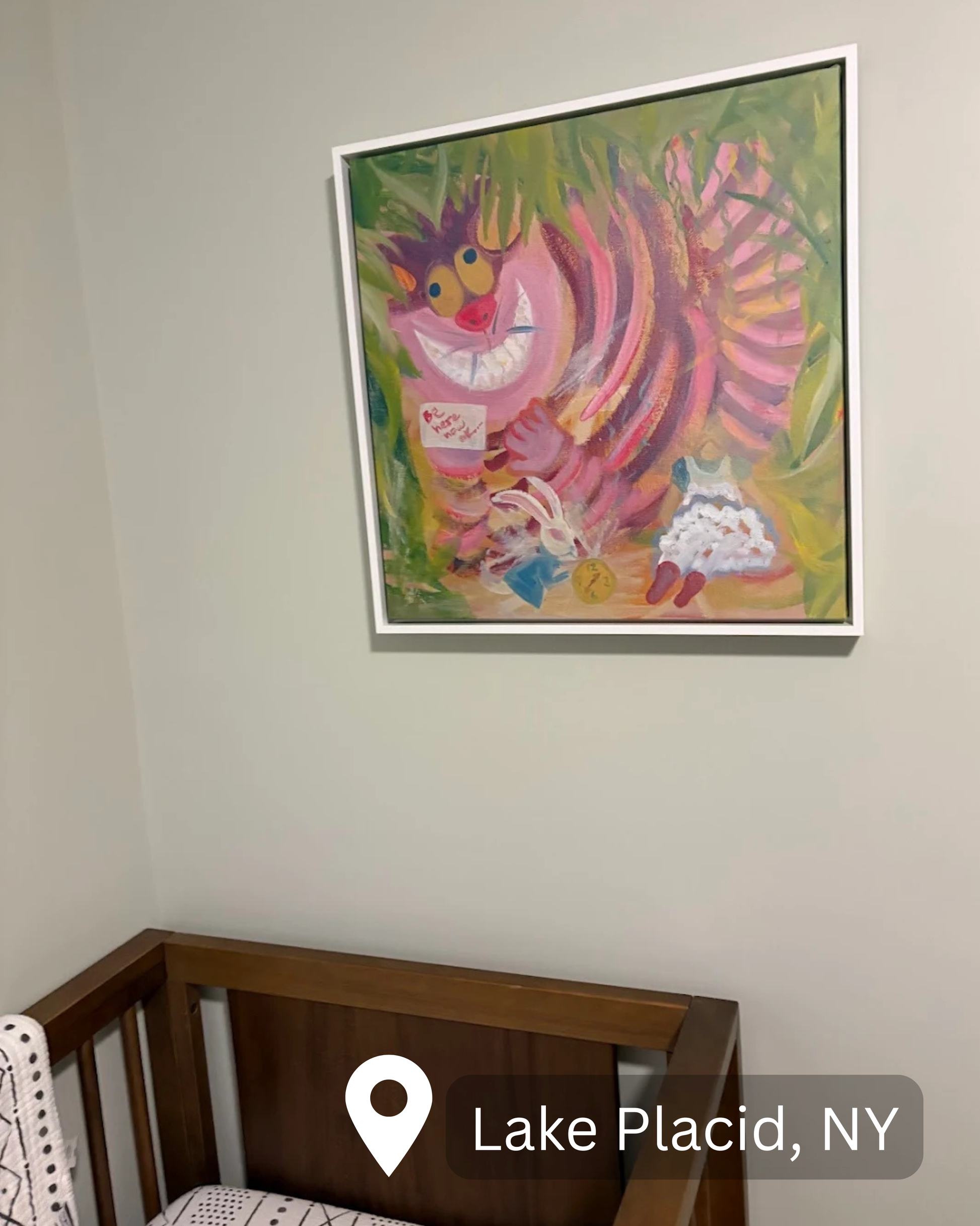 Be_Here_Now_Cheshire_Cat_Art framed canvas print