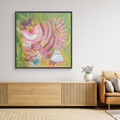 “Be Here Now” Cheshire Cat Art Canvas Print
