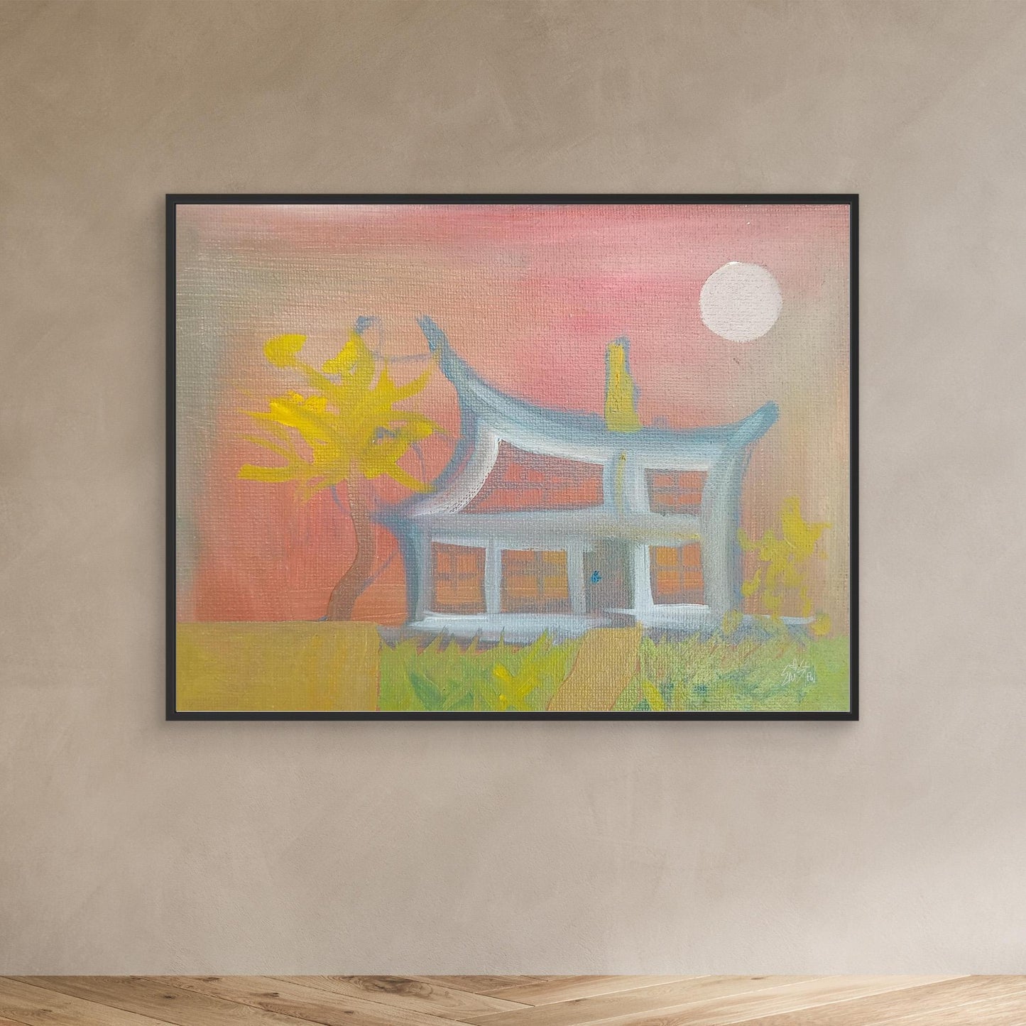 Humble Abode Contemporary House Art Canvas print
