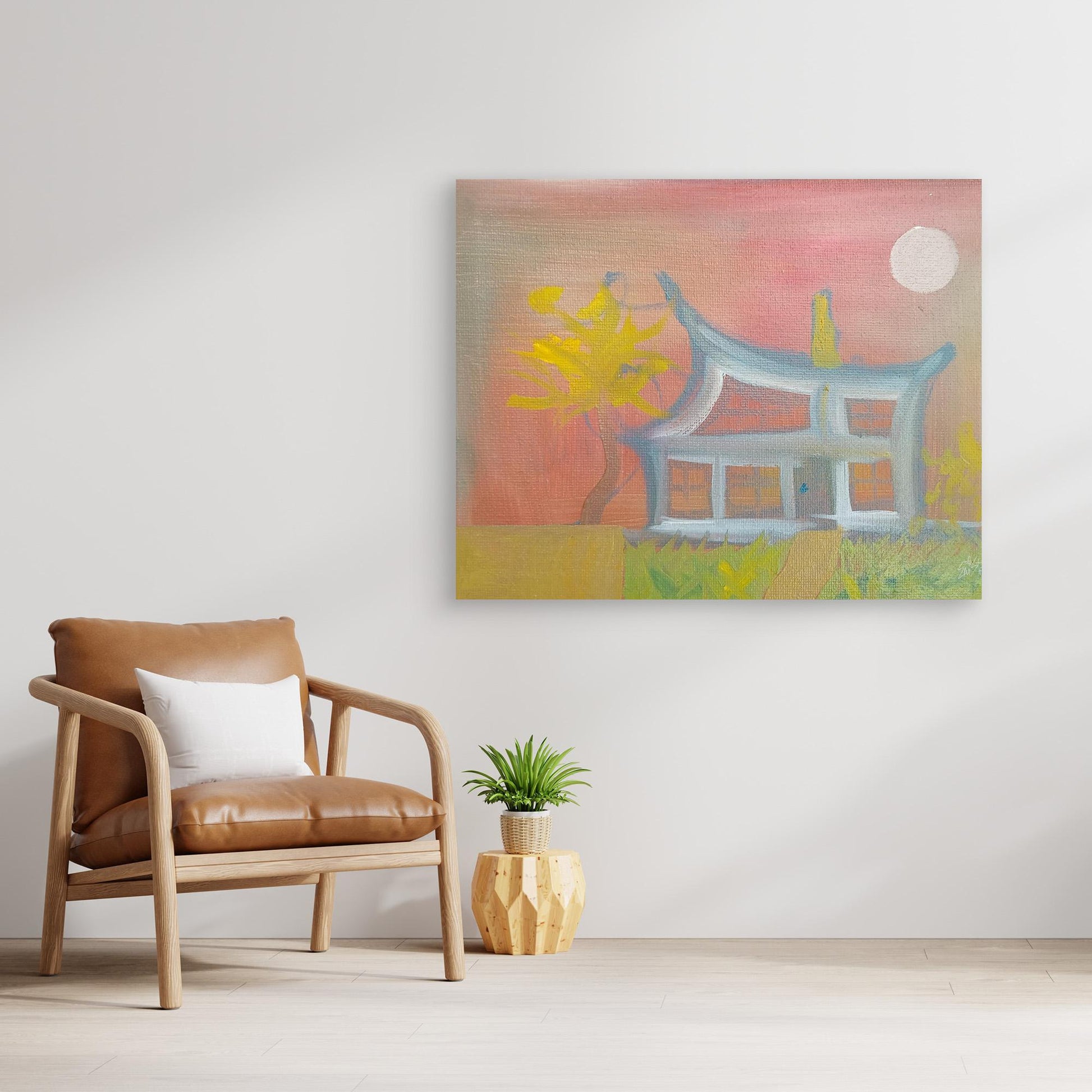 Humble Abode Contemporary House Art Canvas print
