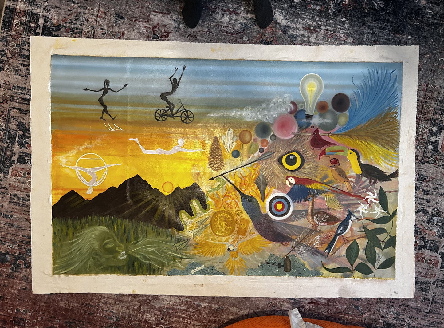 "Sananga Dieta" ORIGINAL Oil Painting on Thick Canvas by Emily Stewart, Artoopia | Modern Figurative & Surreal Wall Art | Monumental Original Painting | 48x72inches