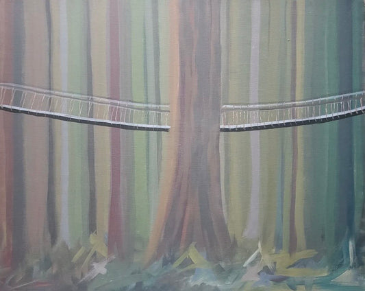 "Green" ORIGINAL Oil Painting on Canvas Panel by Emily Stewart, Artoopia | Surreal Wall Art | 16x20inches