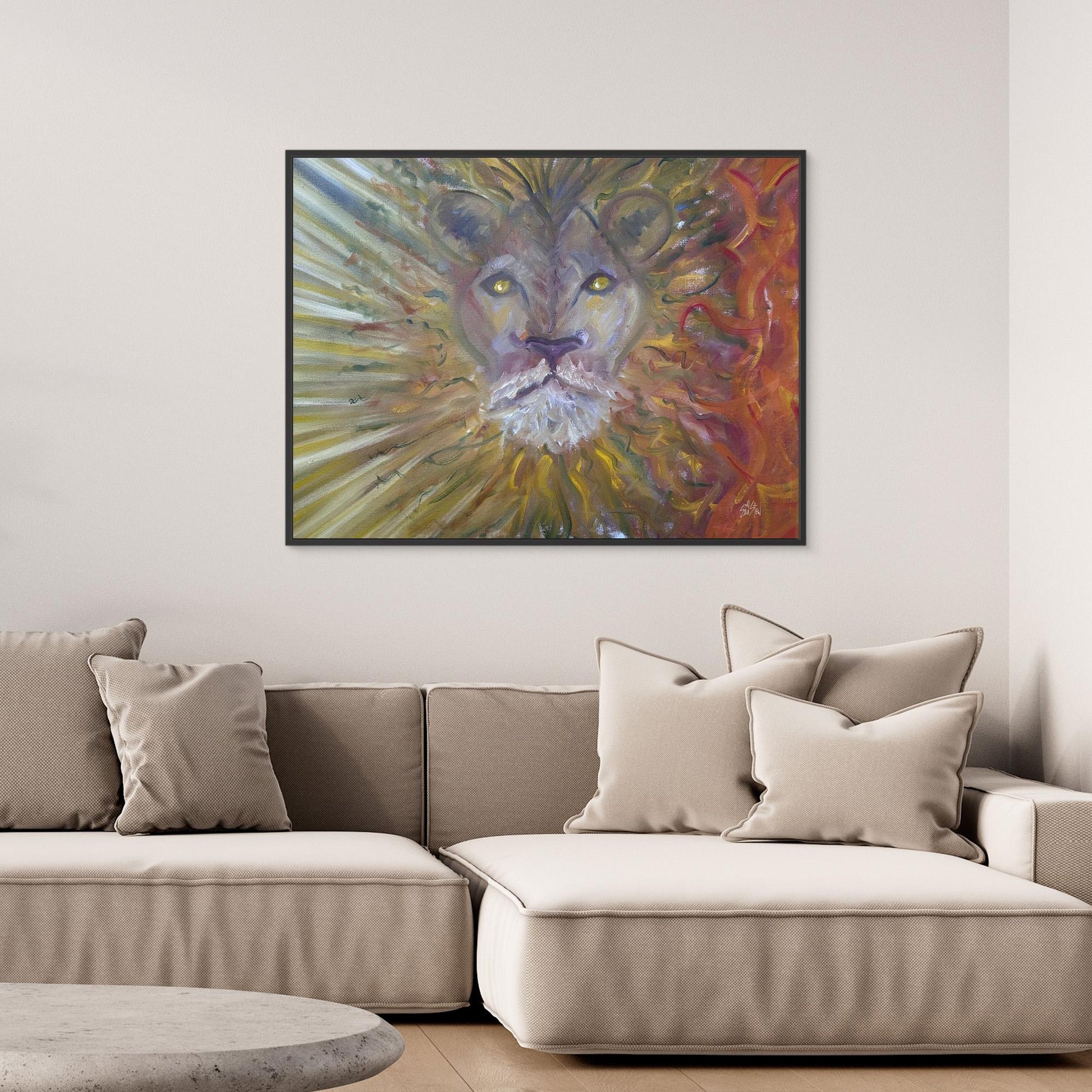 Expressionist Wall Art Lion Print
