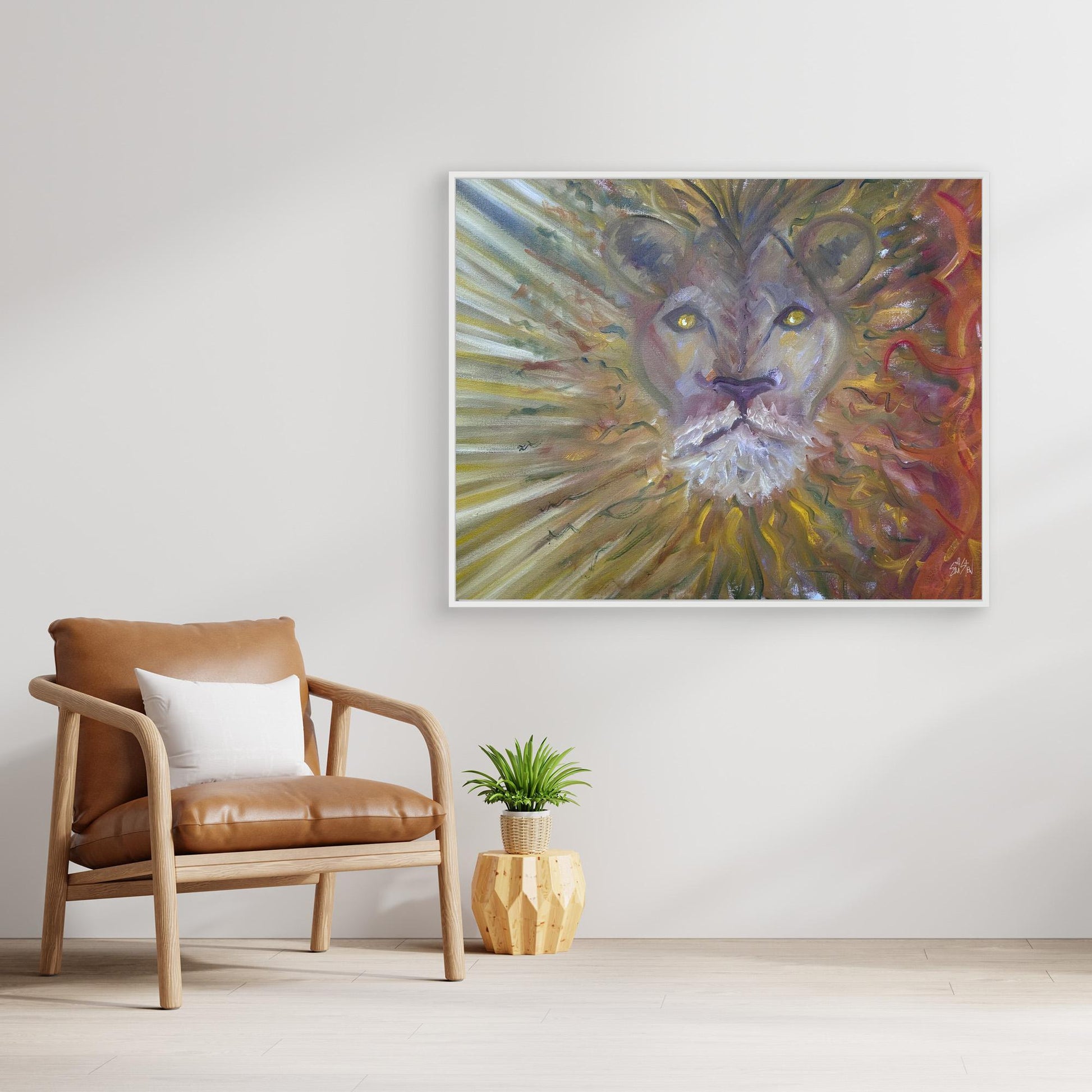 Expressionist Wall Art Lion Print
