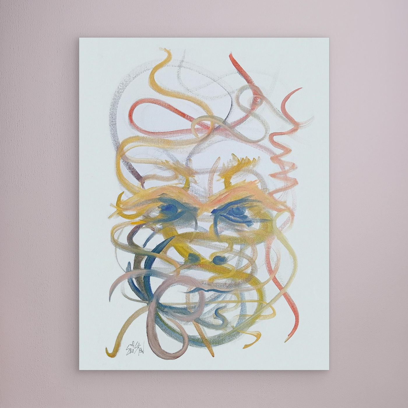 “Mysterious Man” ✧ Contemporary Abstraction ✧ Canvas Print