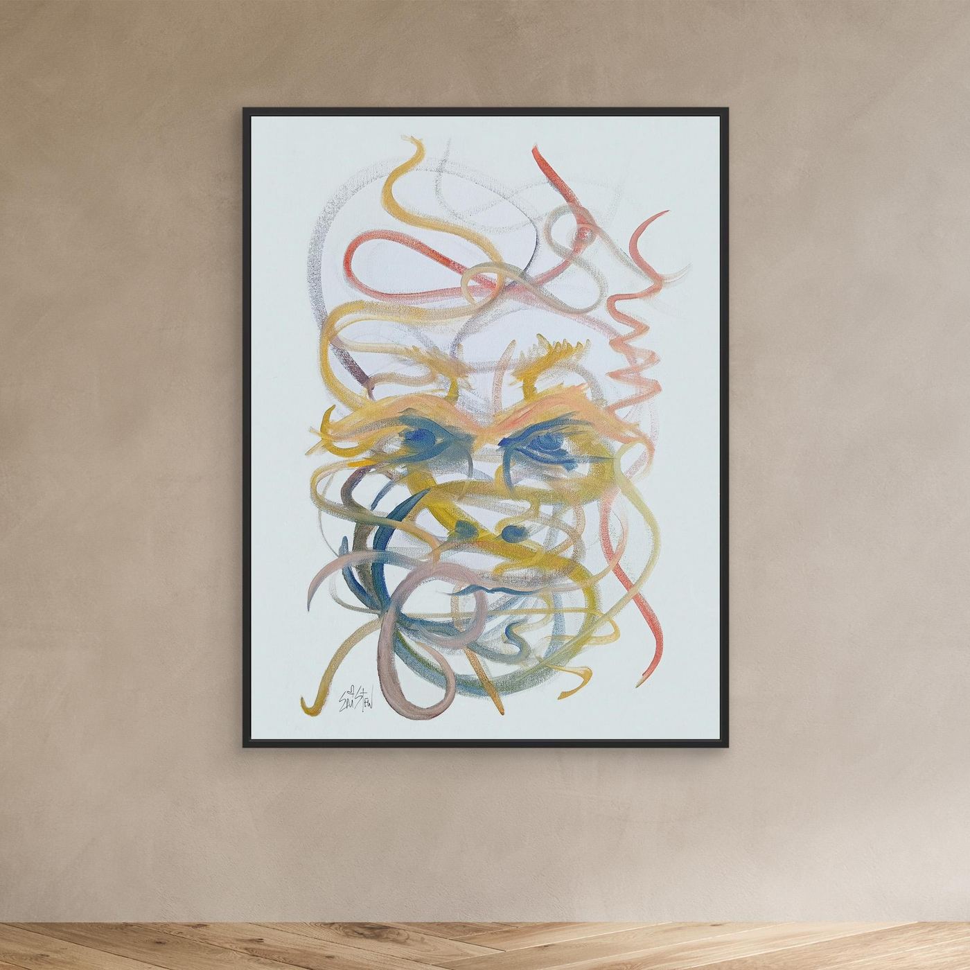 “Mysterious Man” ✧ Contemporary Abstraction ✧ Canvas Print