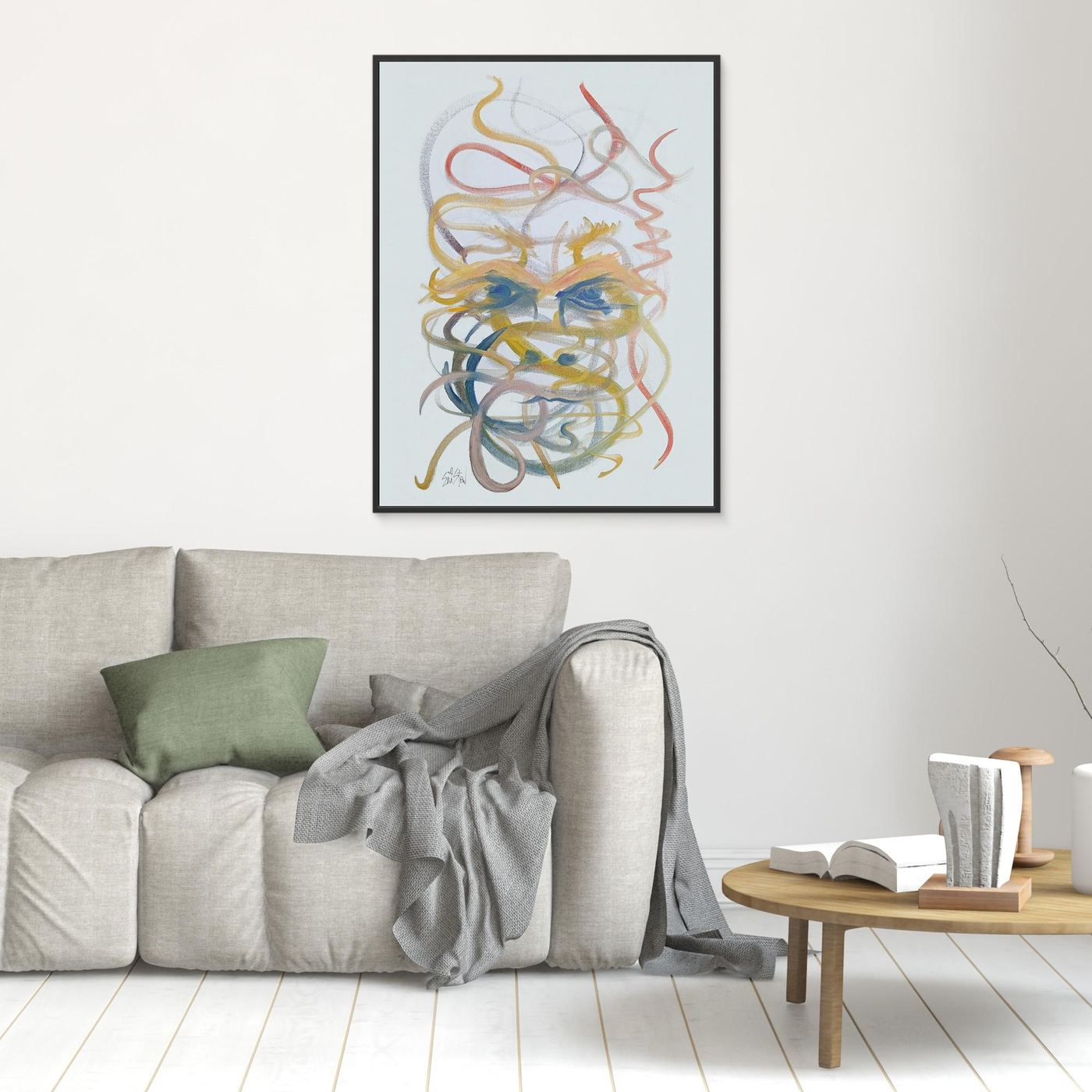 “Mysterious Man” ✧ Contemporary Abstraction ✧ Canvas Print