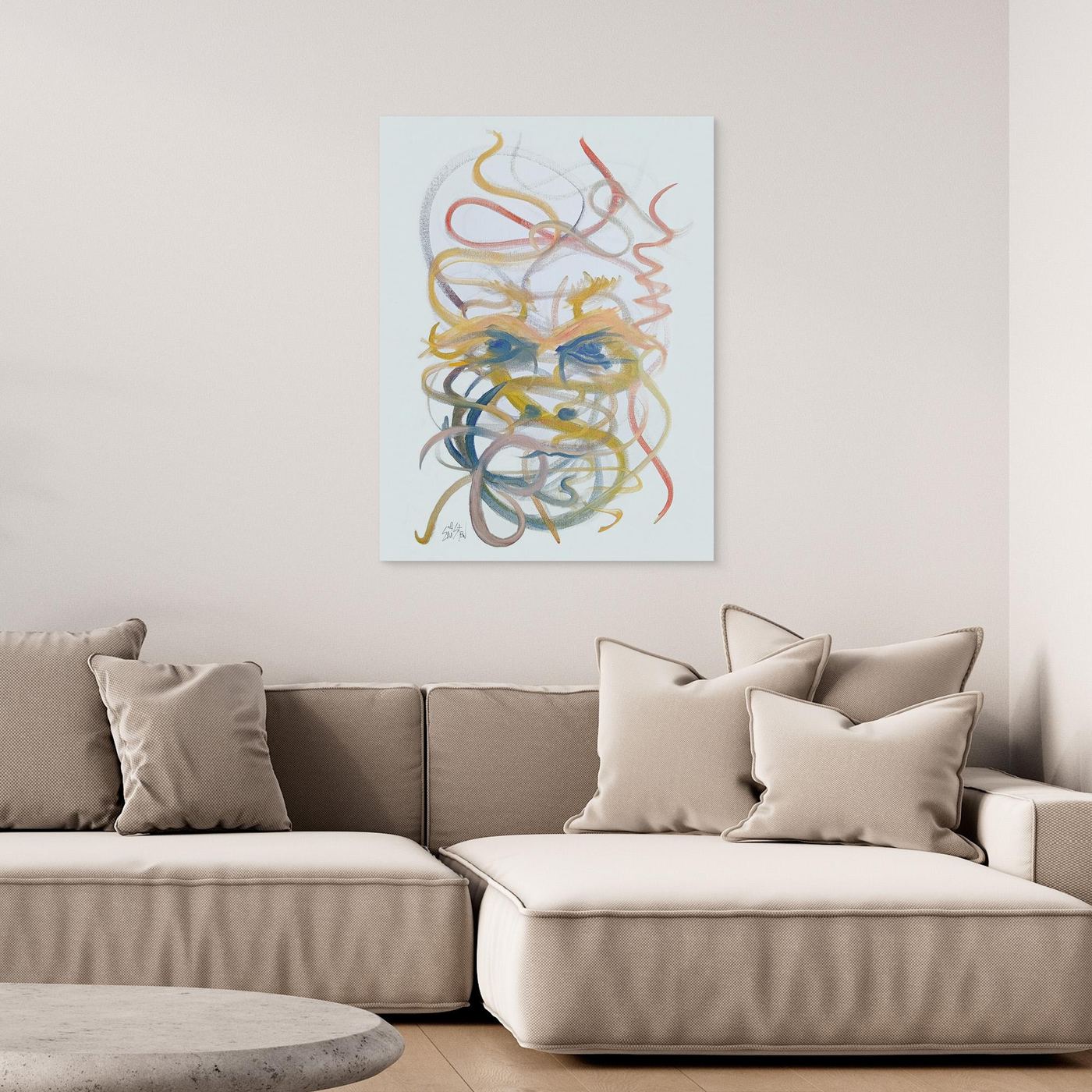 “Mysterious Man” ✧ Contemporary Abstraction ✧ Canvas Print