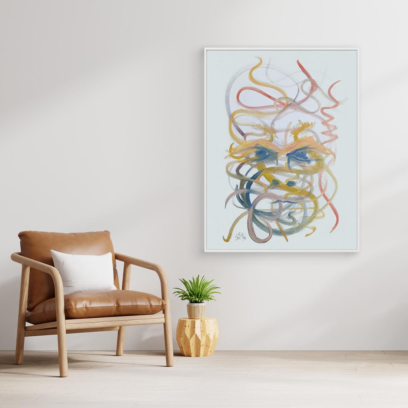 “Mysterious Man” ✧ Contemporary Abstraction ✧ Canvas Print