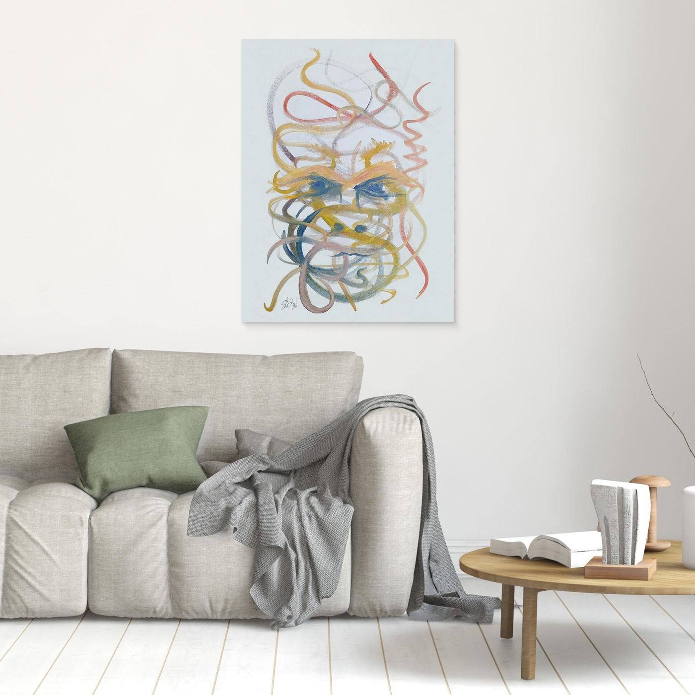 “Mysterious Man” ✧ Contemporary Abstraction ✧ Canvas Print