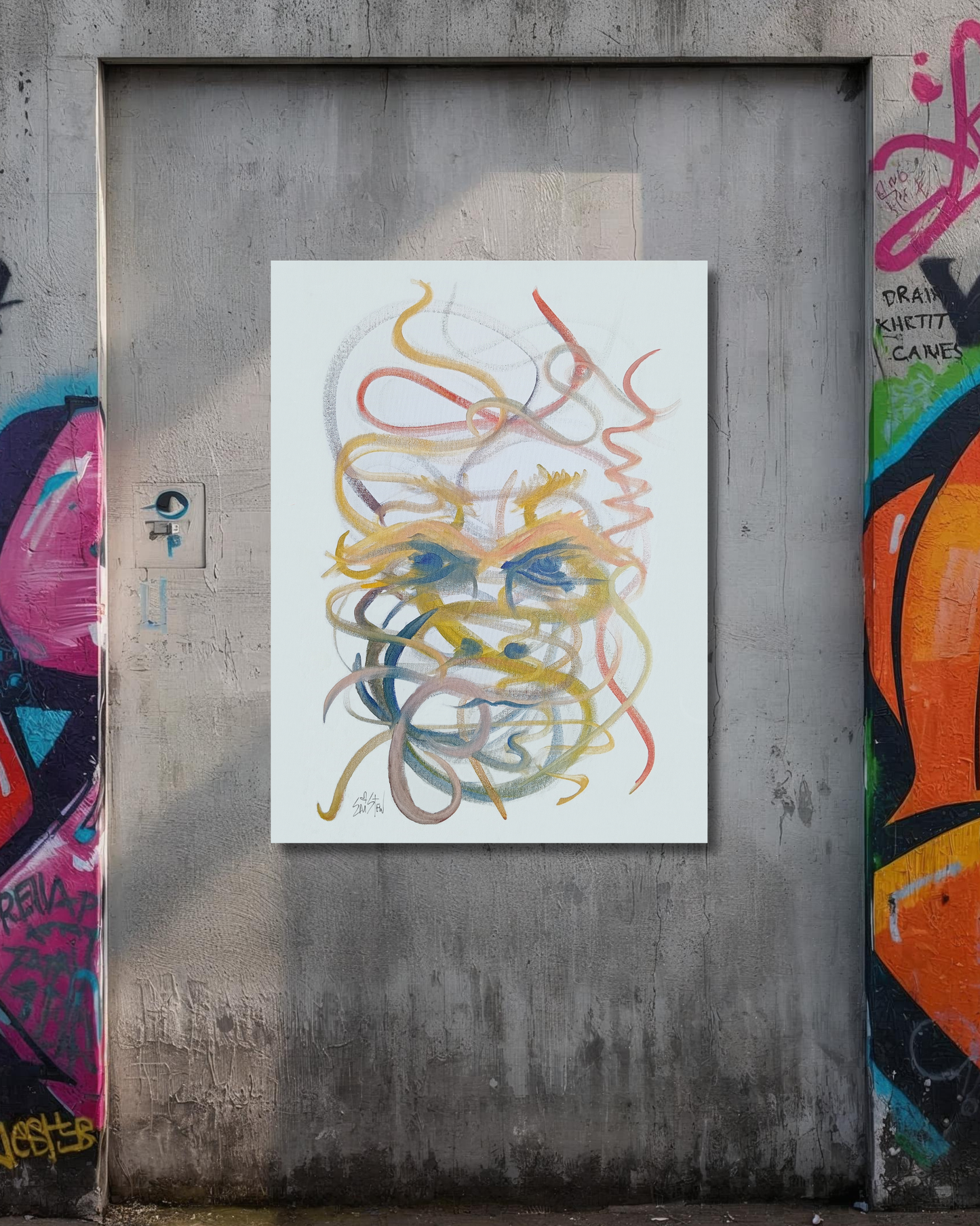 “Mysterious Man” ✧ Contemporary Abstraction ✧ Canvas Print