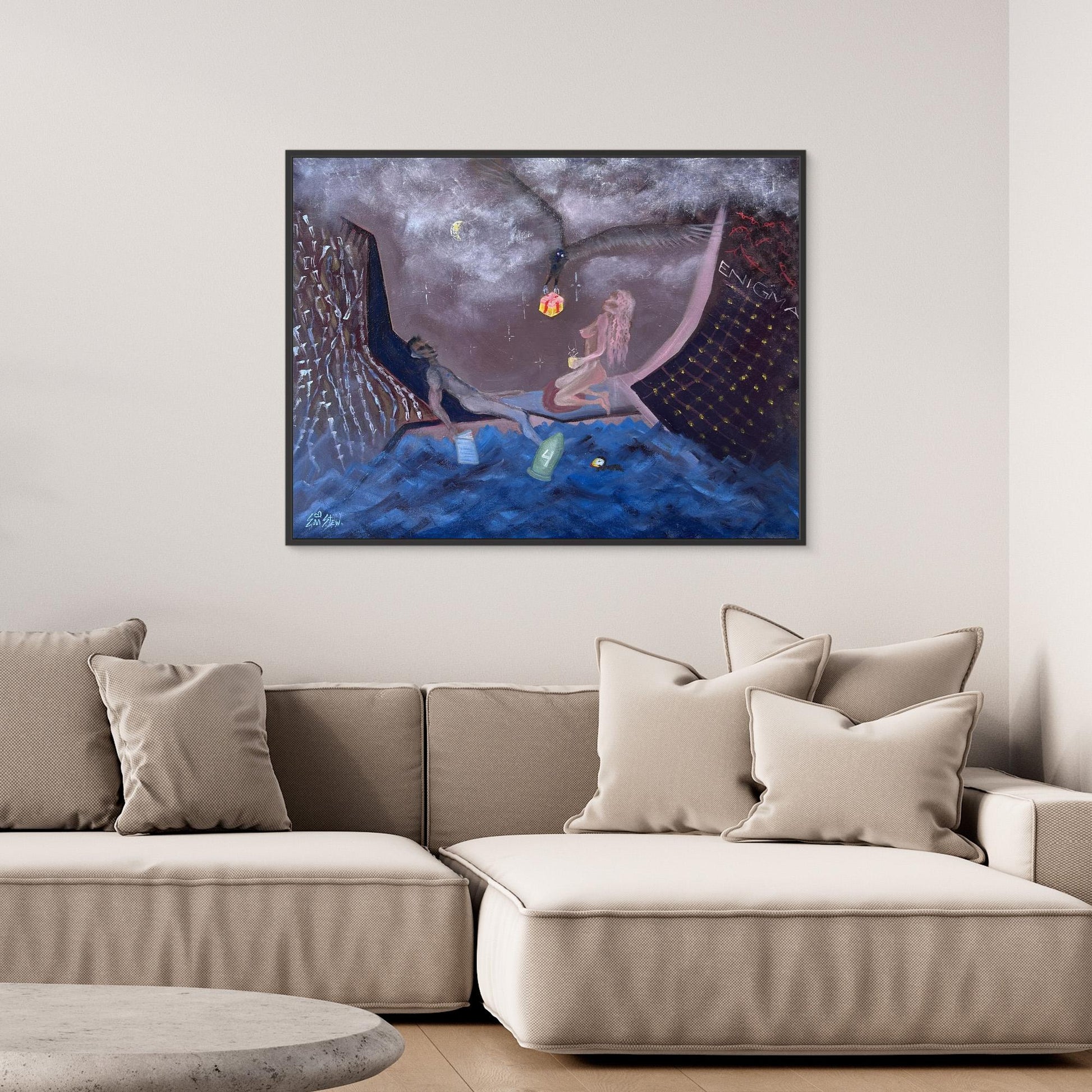 Ocean Surreal Dark Art Canvas Print

