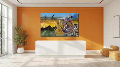 plant medicine original art on large XL raw canvas
