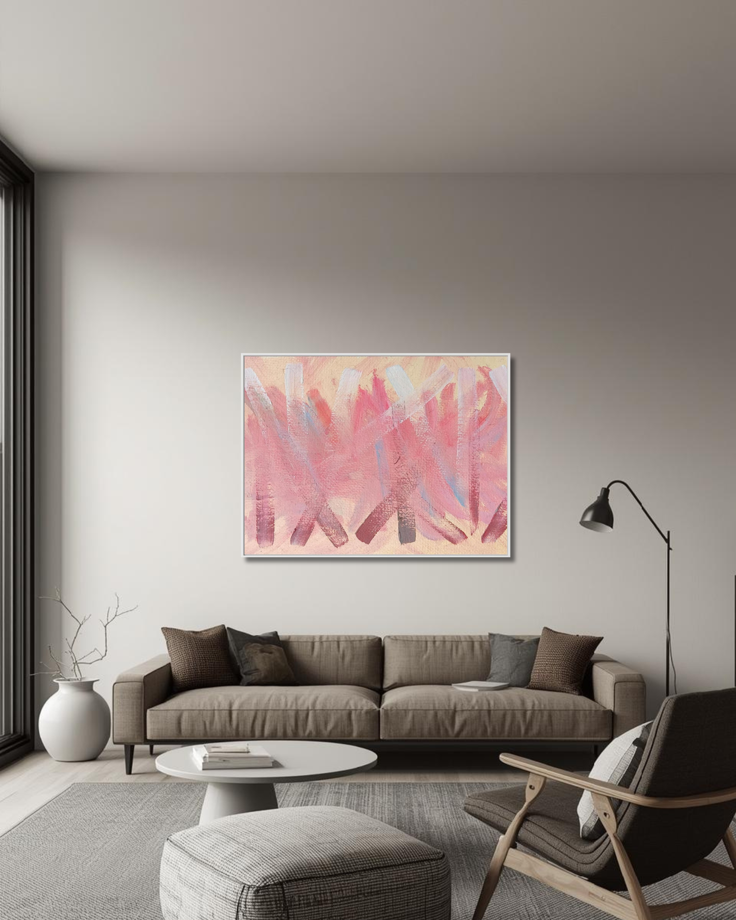 Slash Cig Pink Abstract Art Canvas print
