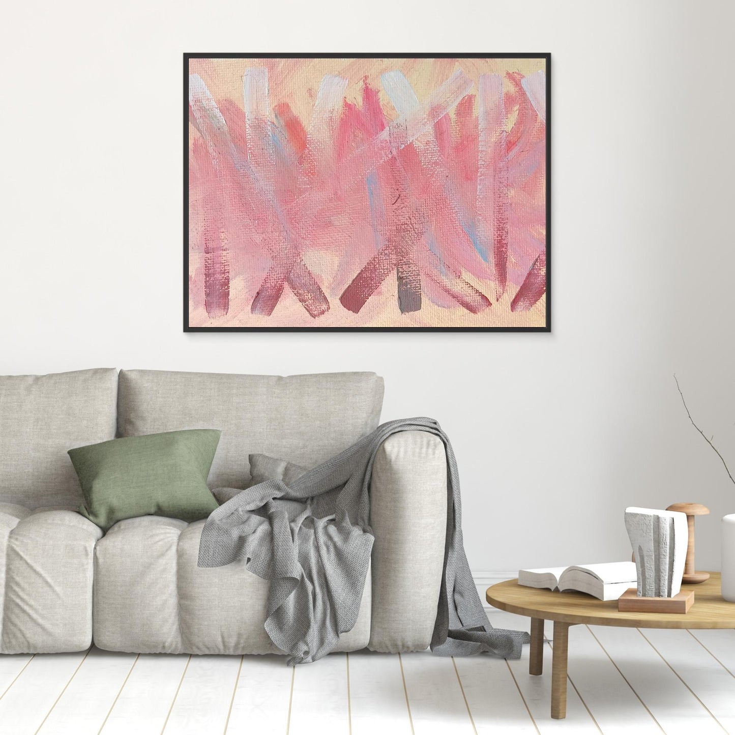 Slash Cig Pink Abstract Art Canvas print
