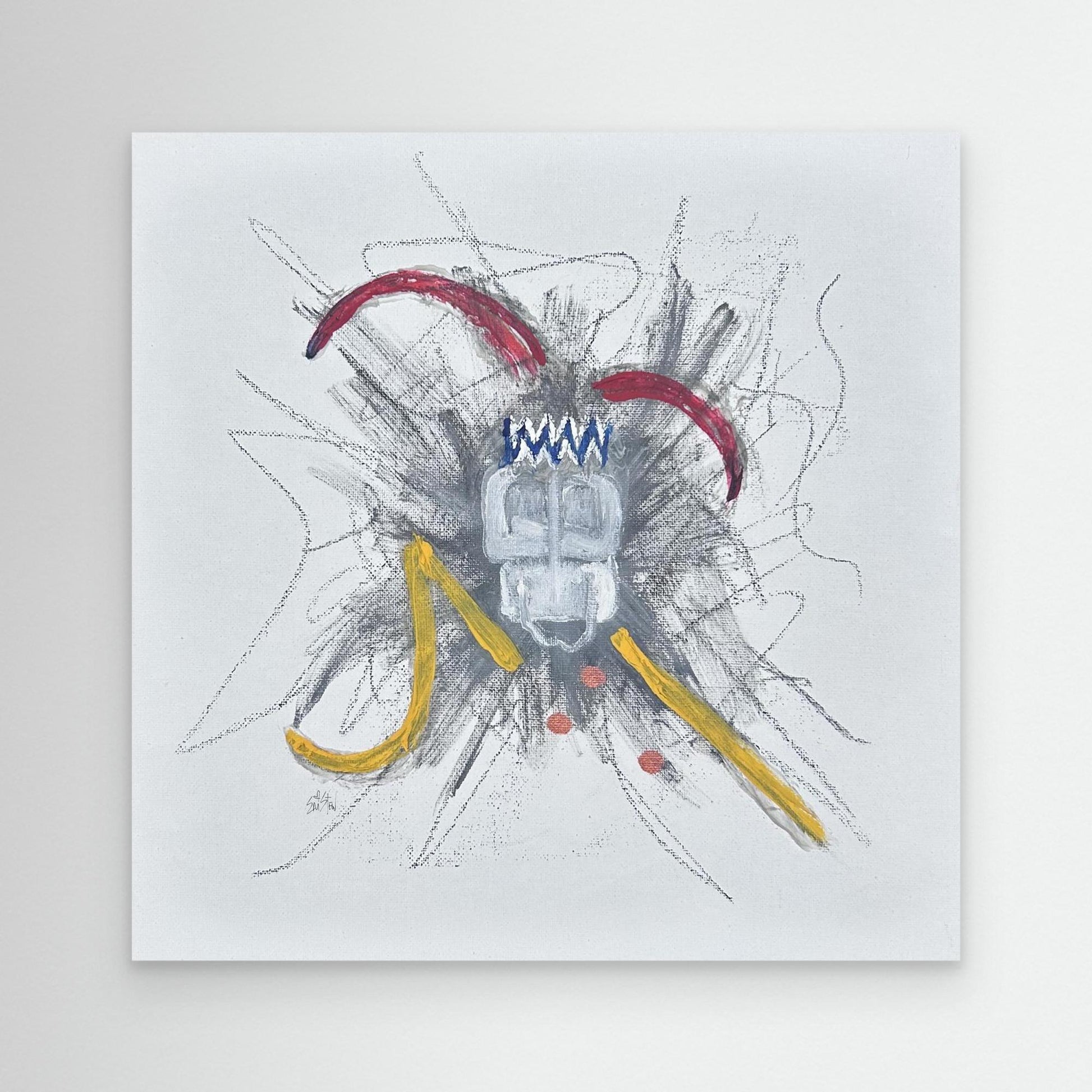 Untitled Jester Free Hand Drawing Painting Canvas Print