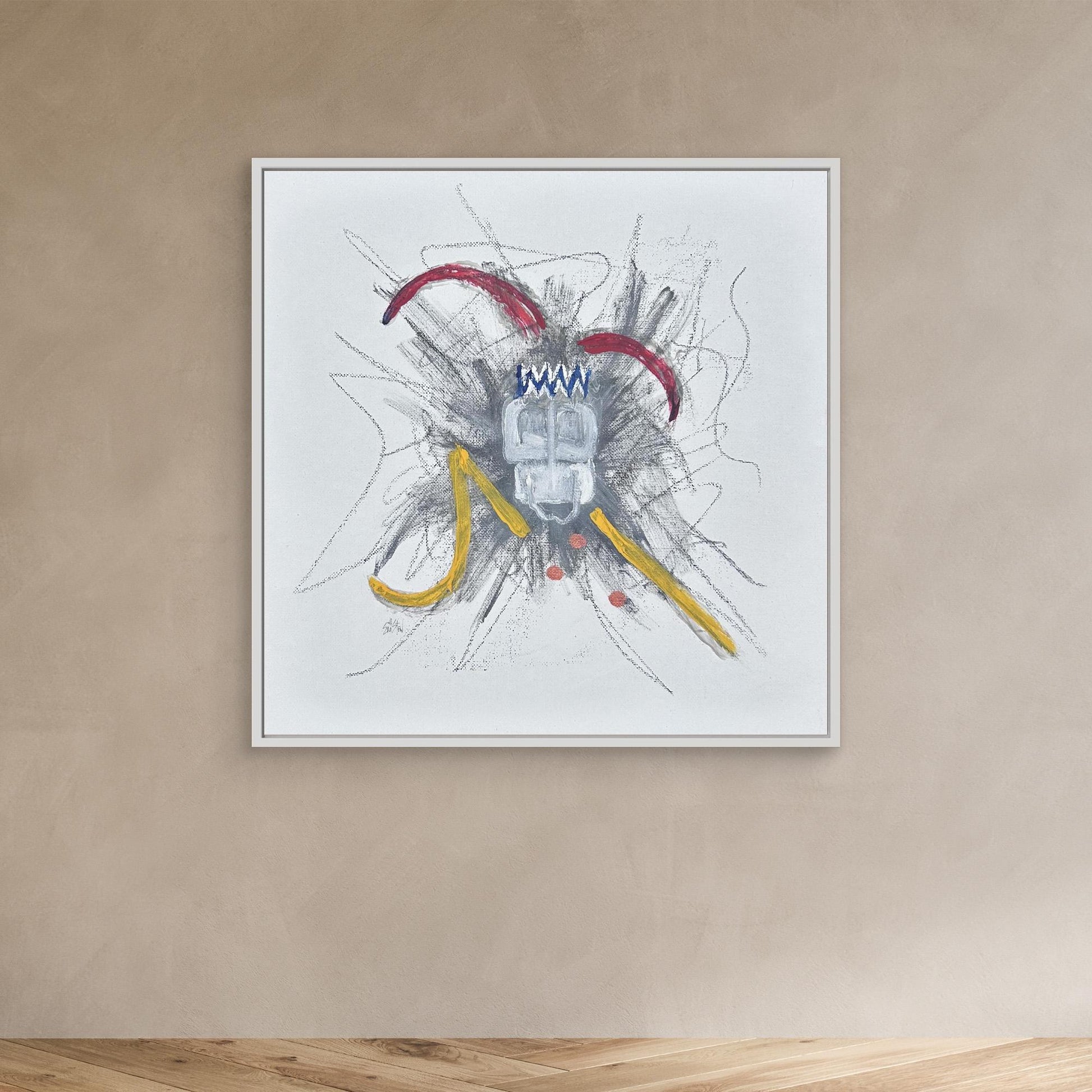 Untitled Jester Free Hand Drawing Painting Canvas Print
