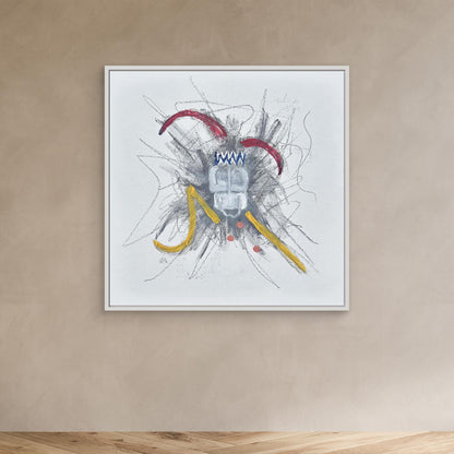 Untitled Jester Free Hand Drawing Painting Canvas Print