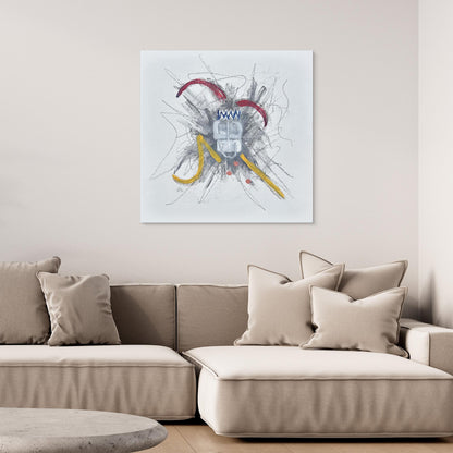 Untitled Jester Free Hand Drawing Painting Canvas Print