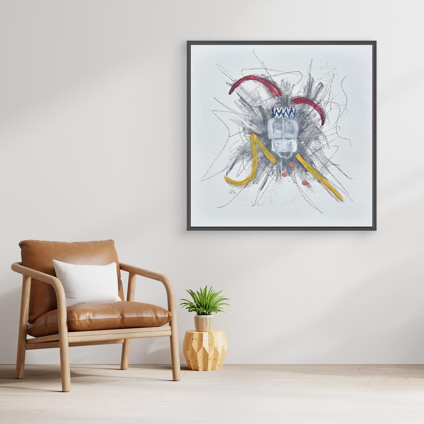 Untitled Jester Free Hand Drawing Painting Canvas Print