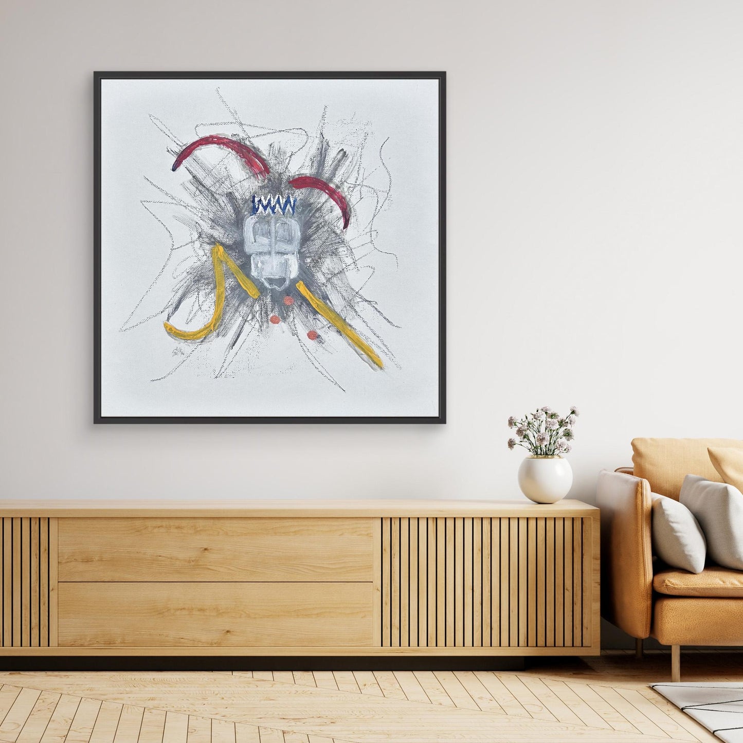 Untitled Jester Free Hand Drawing Painting Canvas Print
