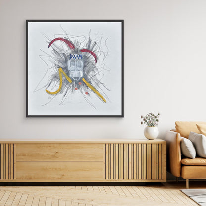 Untitled Jester Free Hand Drawing Painting Canvas Print
