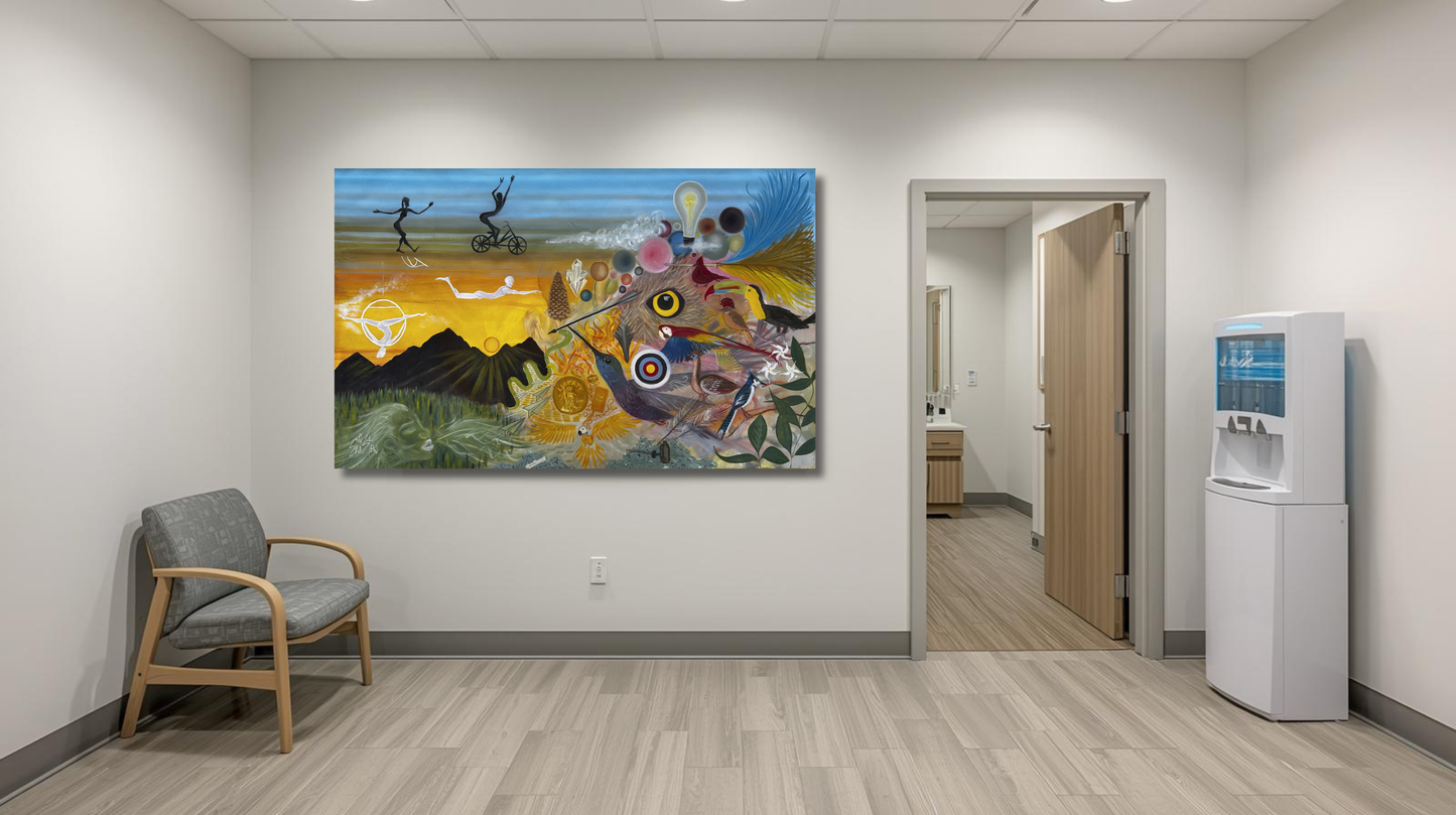 "Sananga Dieta" ORIGINAL Oil Painting on Thick Canvas by Emily Stewart, Artoopia | Modern Figurative & Surreal Wall Art | Monumental Original Painting | 48x72inches