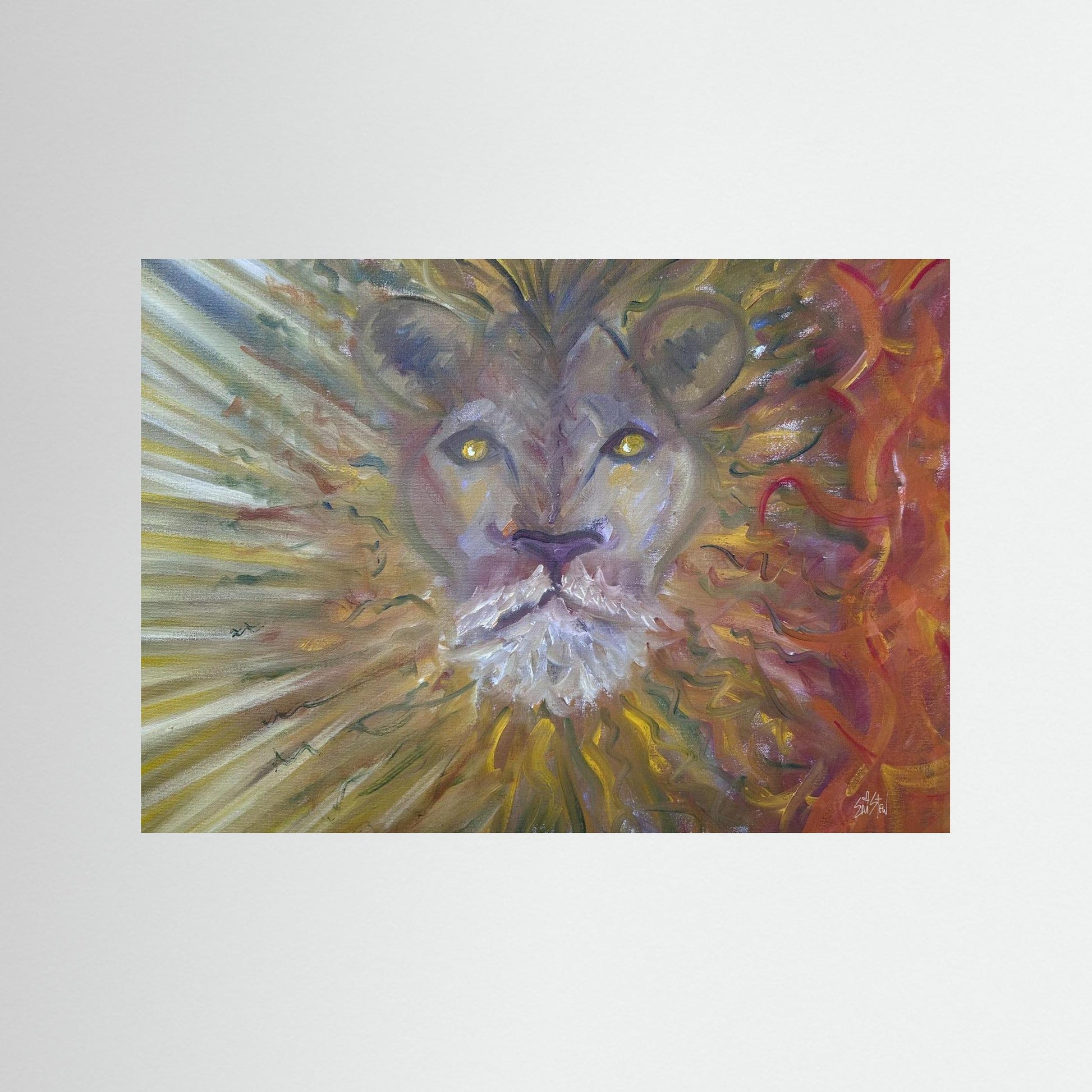 "Lionsgate SUN:FIRE" Paper Print – Modern Expressionist Oil Painting Wall Art