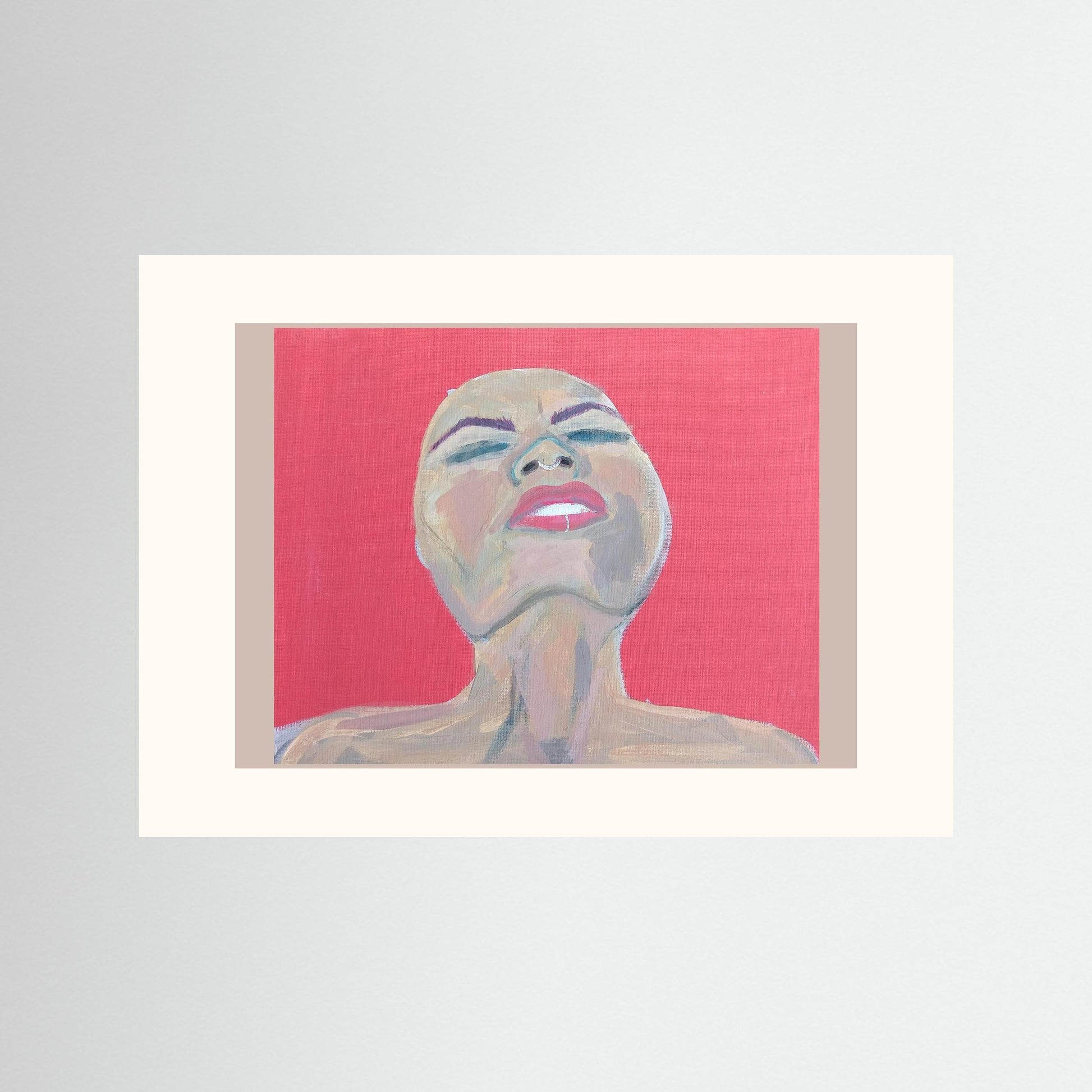 "Freud's Repressed Urges" Emotional Paper Print – Modern Acrylic Painting Wall Art